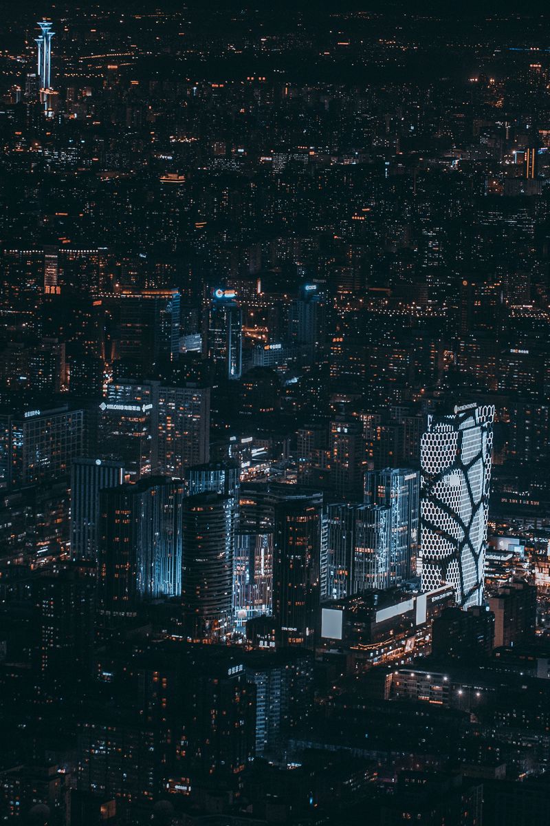 Download Wallpaper 800x1200 Beijing, China, Night City, View From Above, Skyscrapers Iphone 4s 4 For Parallax HD Background