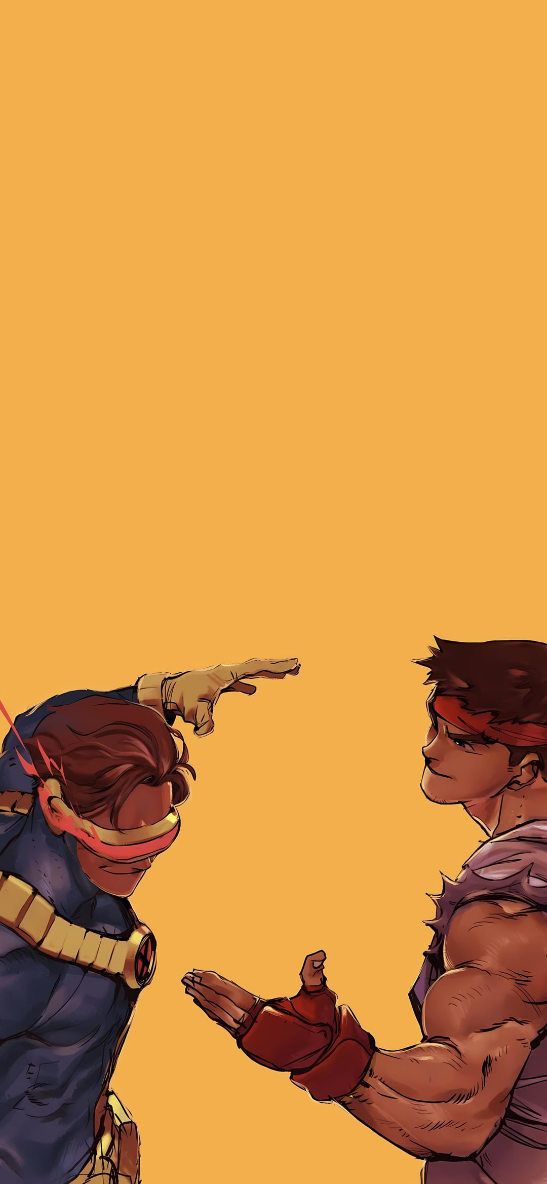 Ryo and Cyclops Handshake iPhone Wallpaper