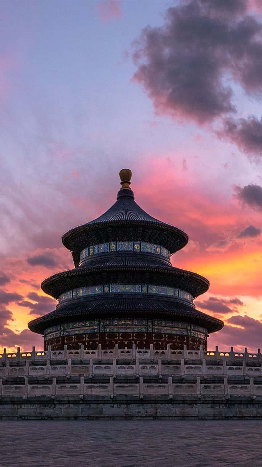 Download Beautiful Sunset At The Temple Of Heaven Wallpaper