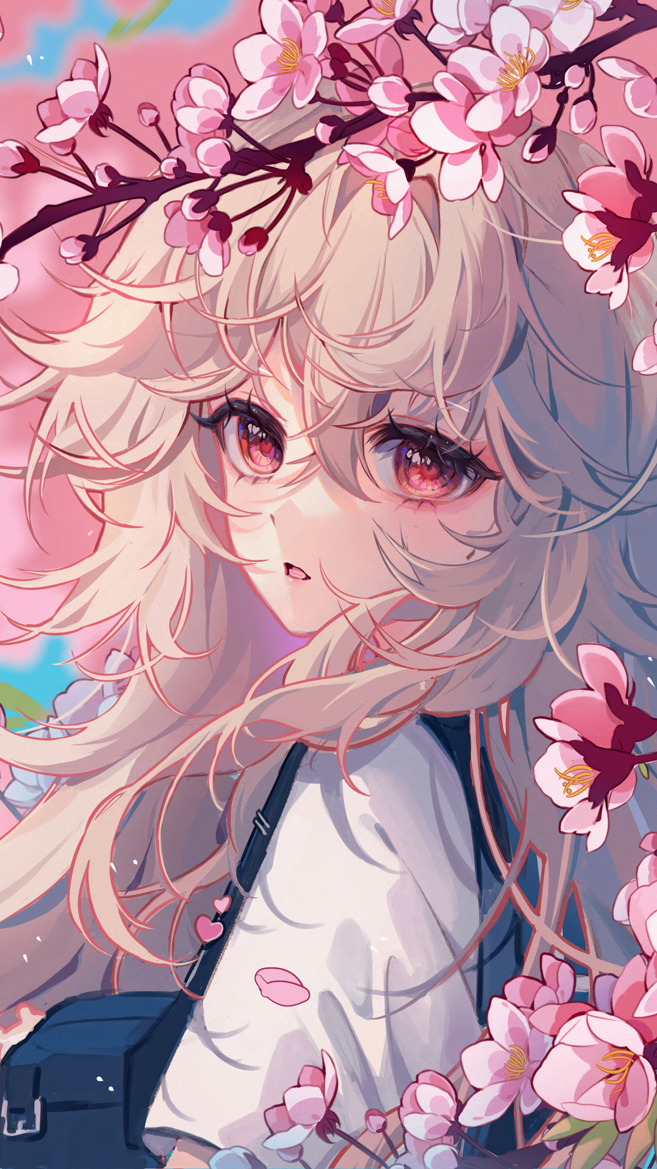 Anime Girl Cherry Blossom 4K Wallpaper iPhone HD Phone b
