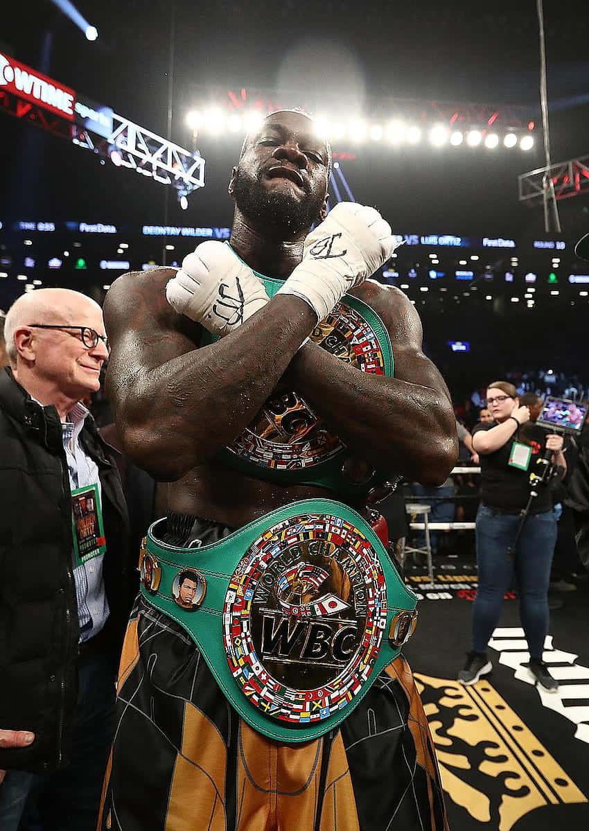 Download Champion Boxer With W B C Belt Wallpaper