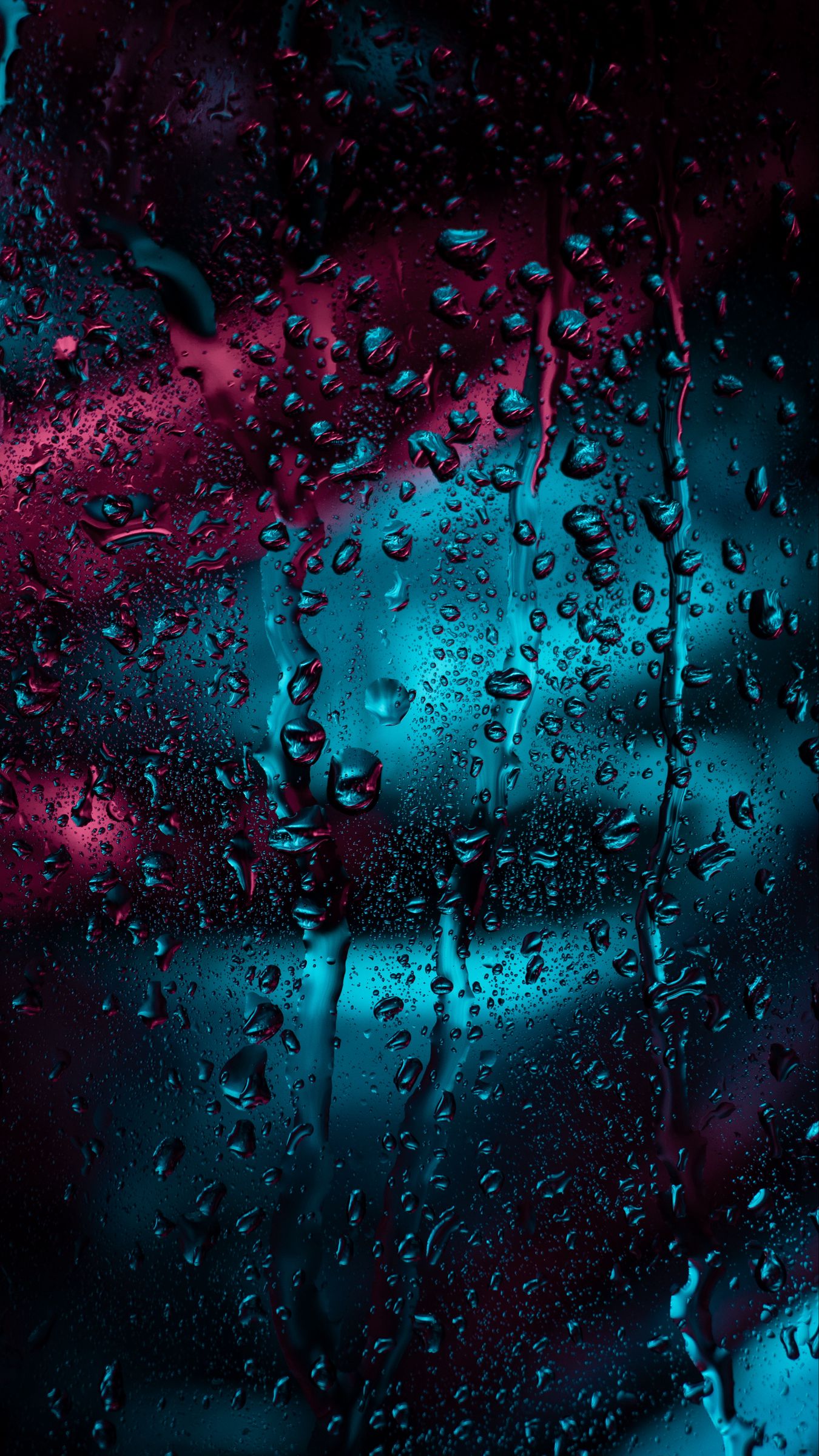Download wallpaper 1350x2400 drops, glass, rain, moisture, window, surface, dark iphone 8+/7+/6s+/for parallax HD background