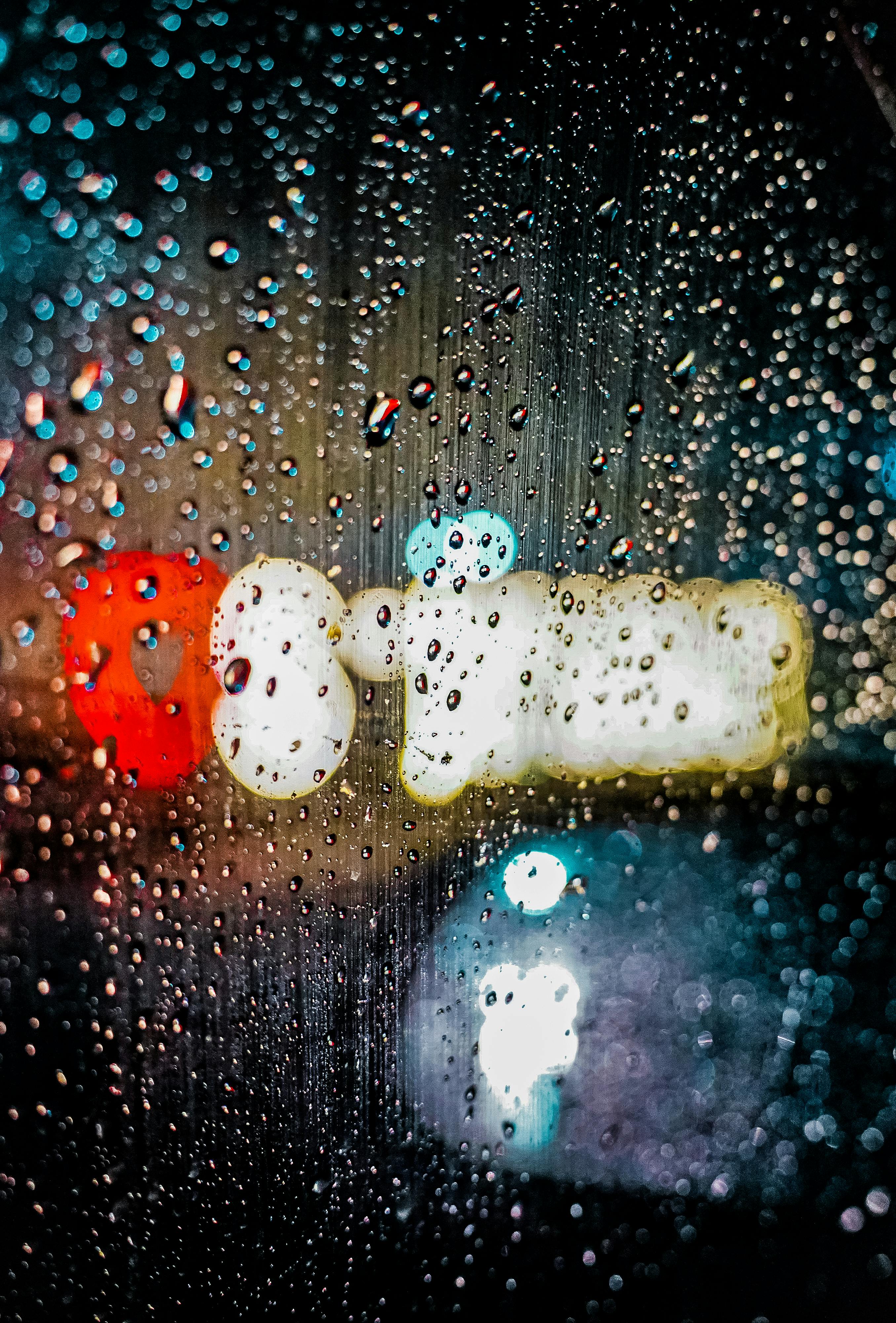 Photo of Raindrops on a Windshield · Free