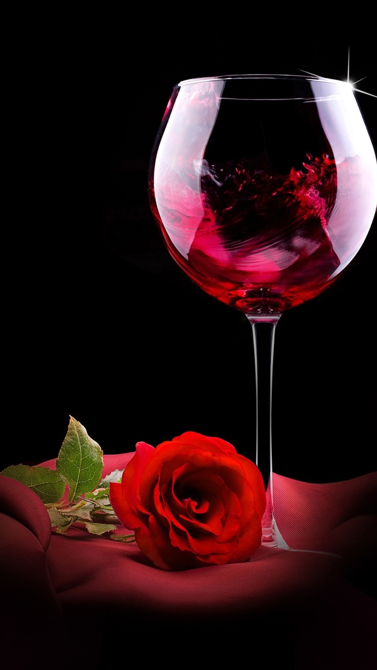 Red Wine, Rose, Romantic 750x1334 IPhone 8 7 6 6S Wallpaper, Background, Picture, Image