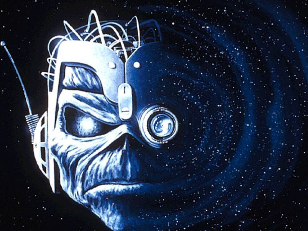 Download Iron Maiden's Cyborg Eddie stares intently Wallpaper