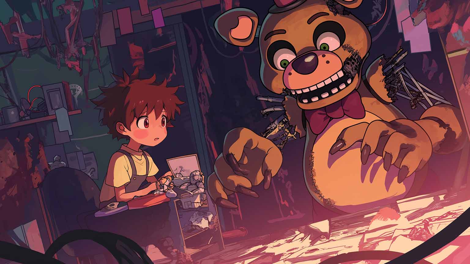 Five Nights at Freddy's Child and Freddy Desktop Wallpaper