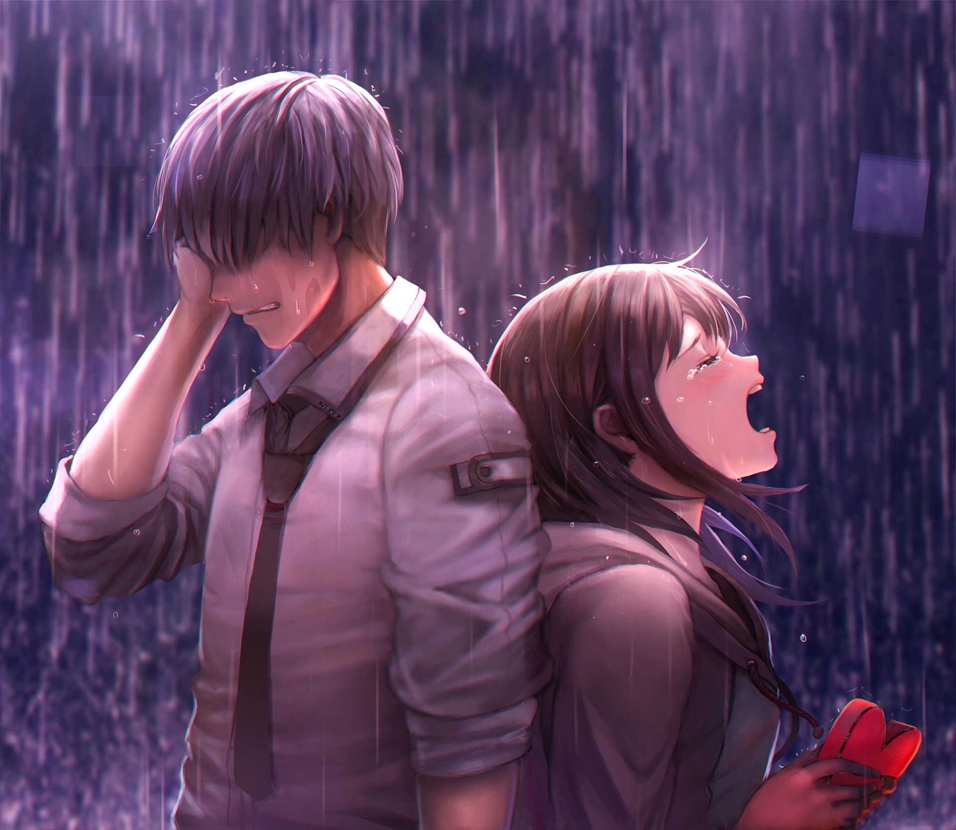 Heartfelt Downpour Anime HD Wallpaper