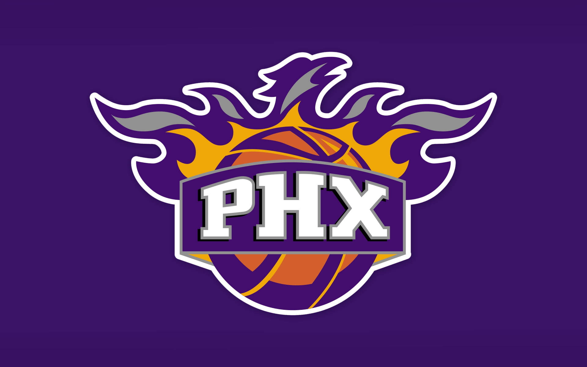 Download Phoenix Suns Emblem In Violet Wallpaper