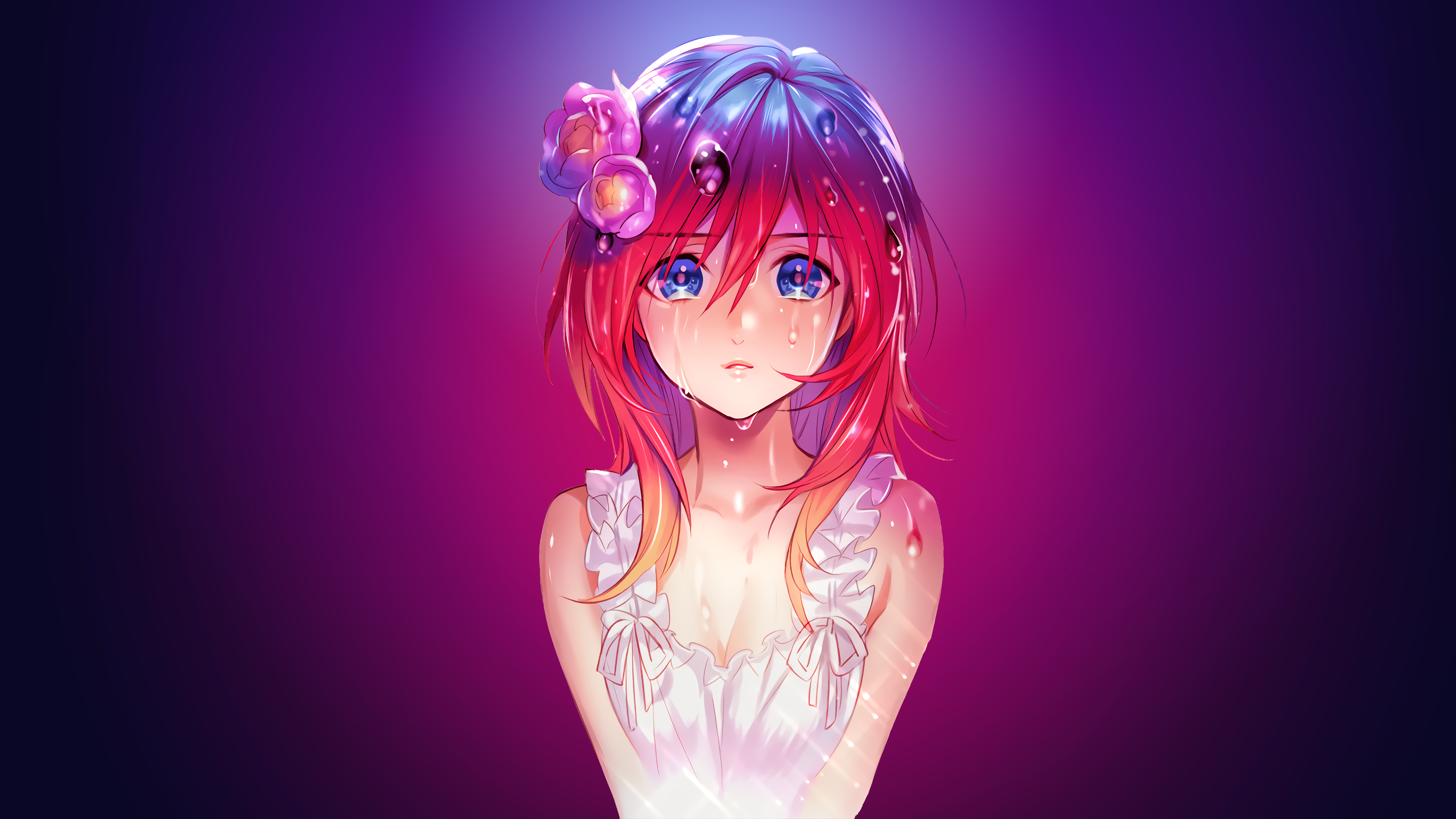Sad beautiful anime girl Desktop wallpaper 1920x1080