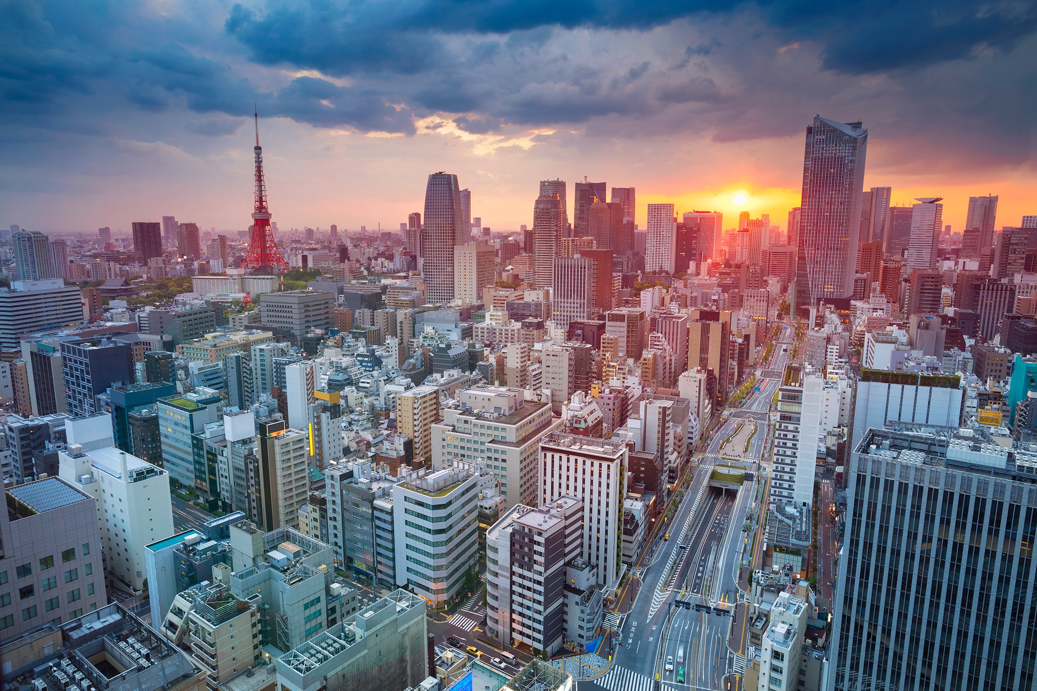 Tokyo Skycrapper Building Sunset Cityscape Wallpaper, HD World Wallpaper, 4k Wallpaper, Image, Background, Photos and Picture