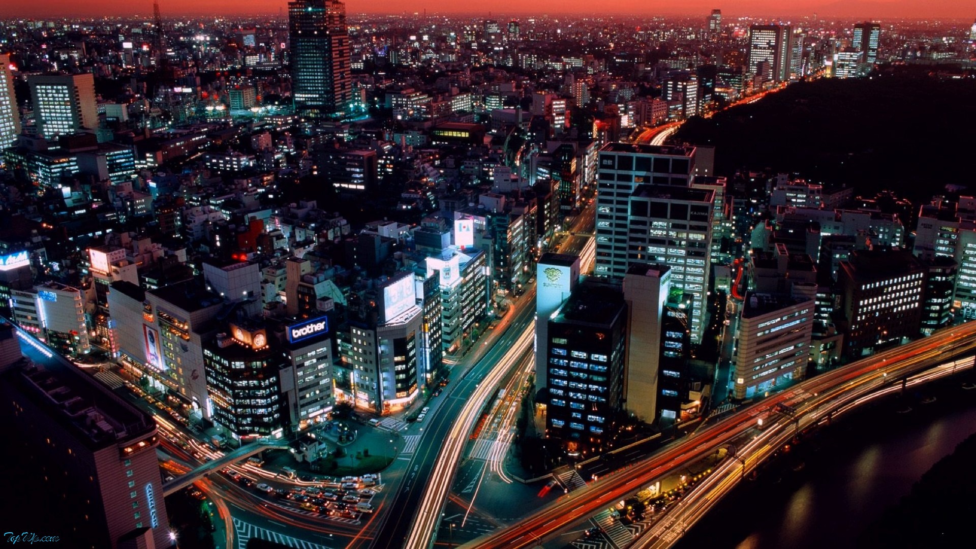 night in Tokyo Desktop wallpaper 1366x768