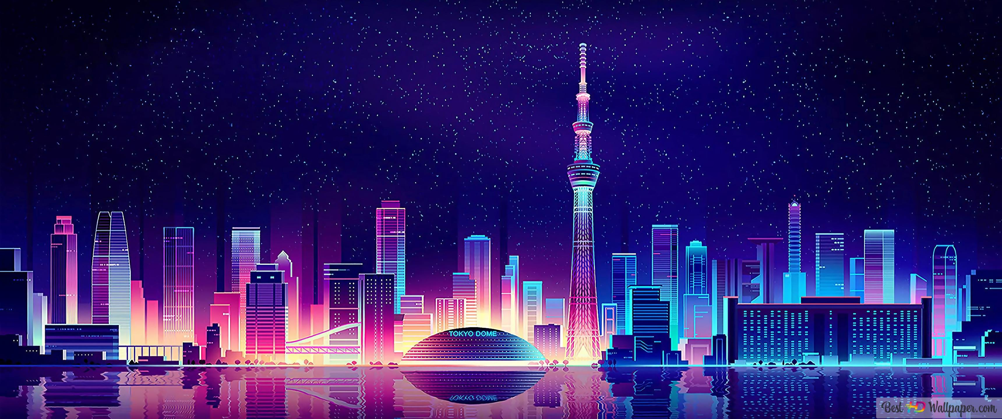 Tokyo Tower Cityscape 4K wallpaper download