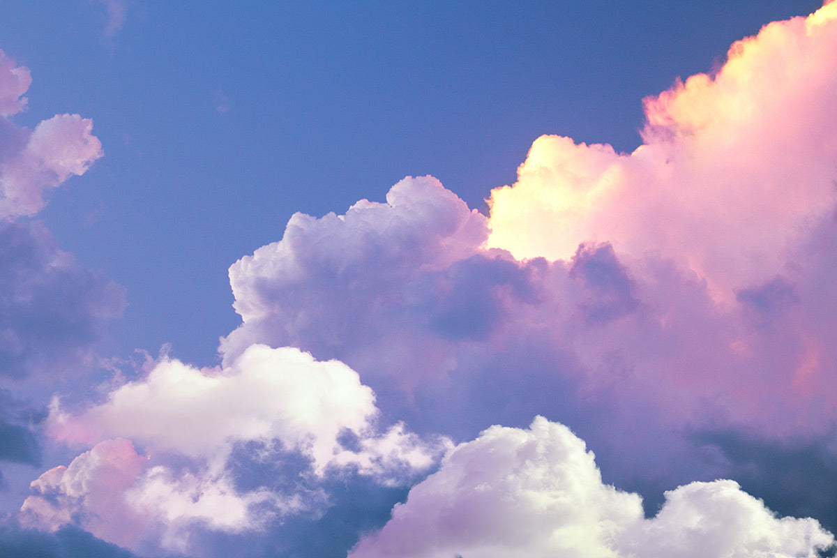 Serene Pink Blue Sky Cloud Mural Wallpaper