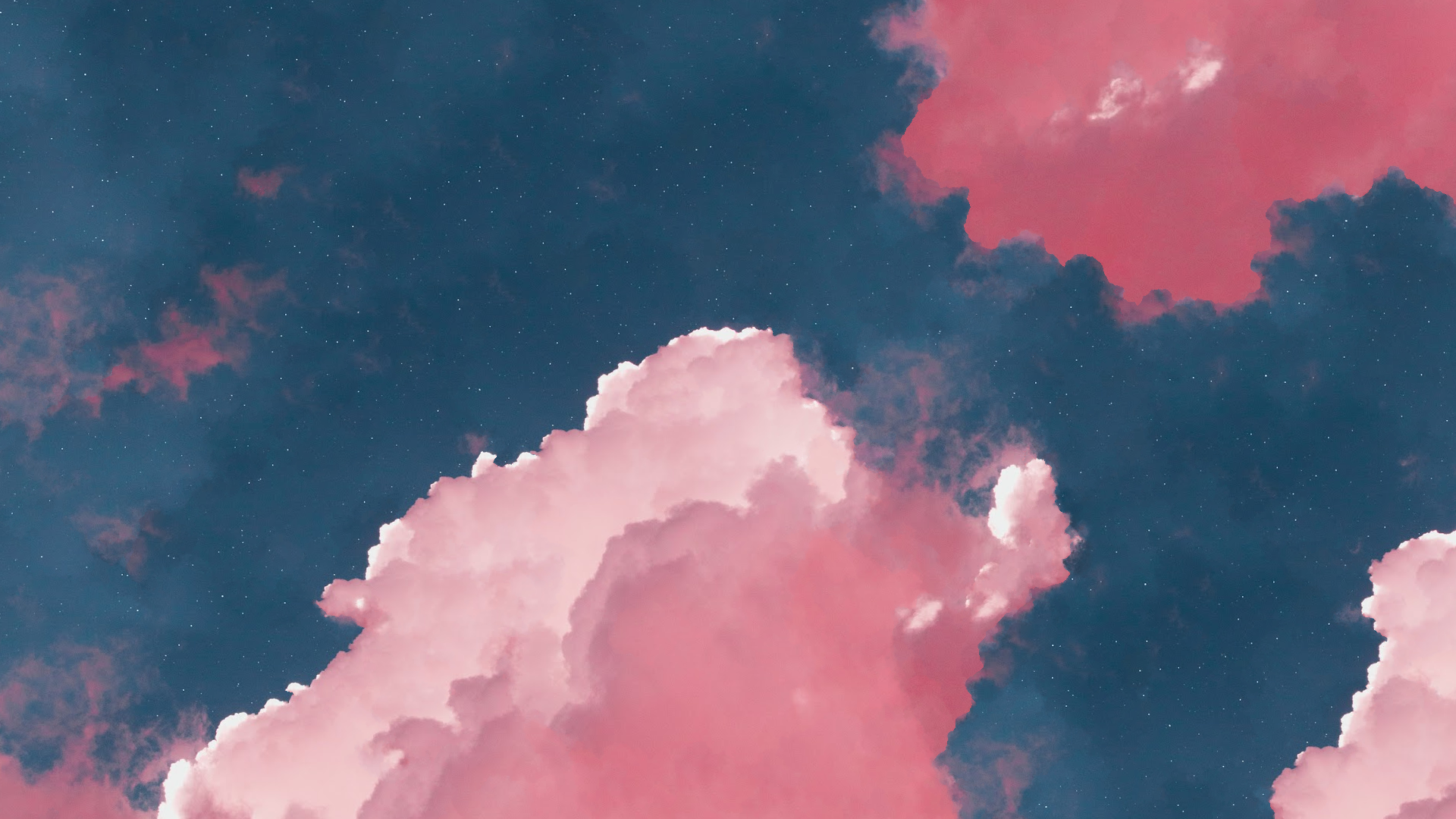 Pink Clouds, And A Stary Sky (1920 × 1080)