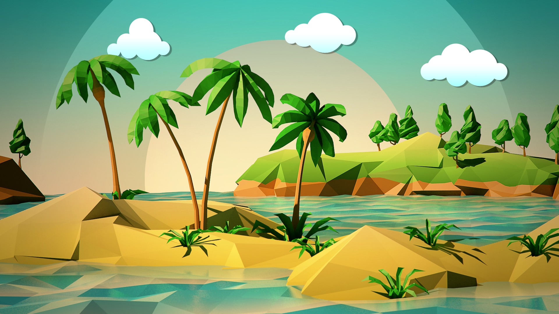 minimalism, Nature, Low Poly Wallpaper HD / Desktop and Mobile Background