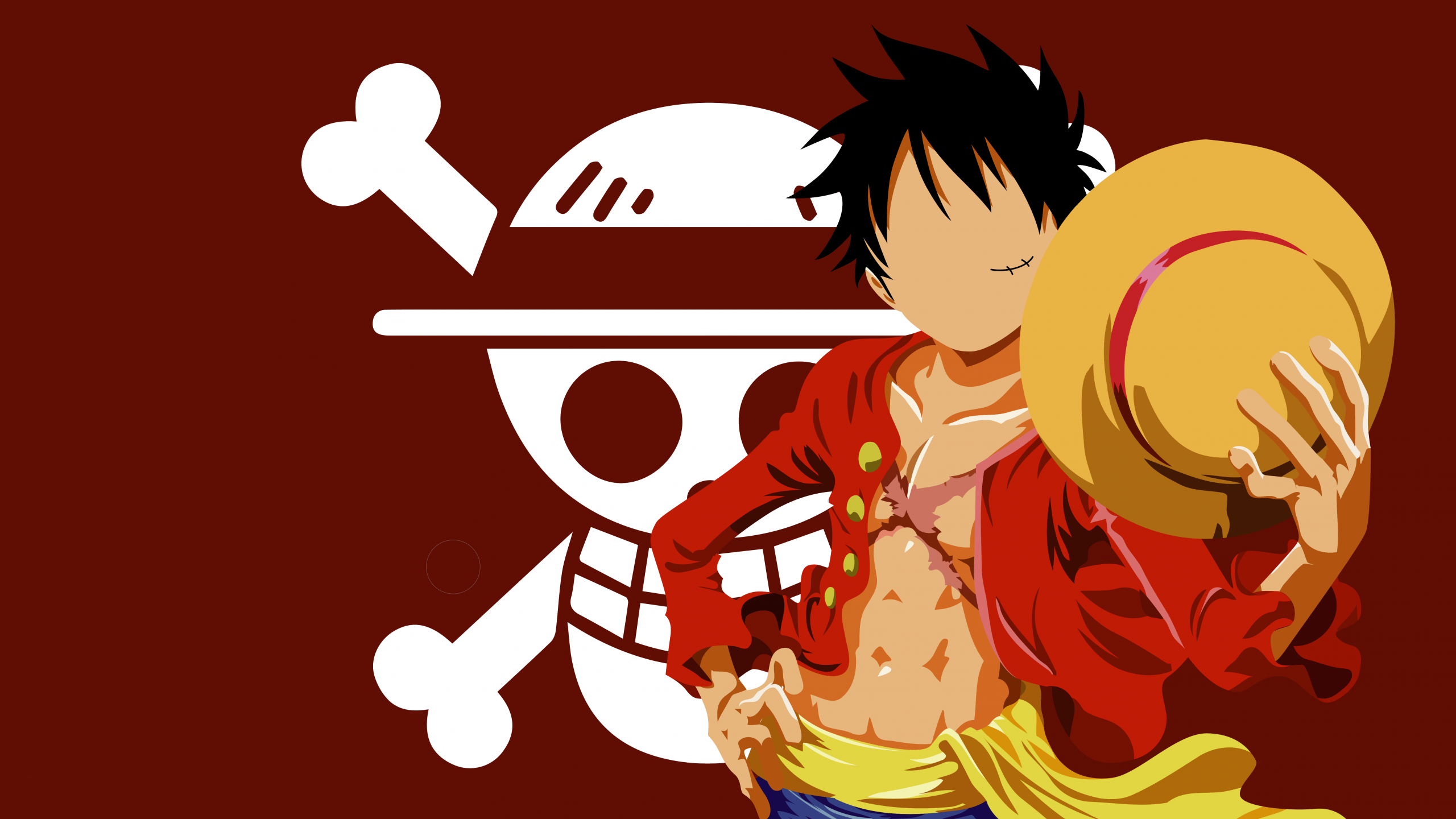 Monkey D. Luffy Wallpaper 4K, 8K, One Piece, Red background