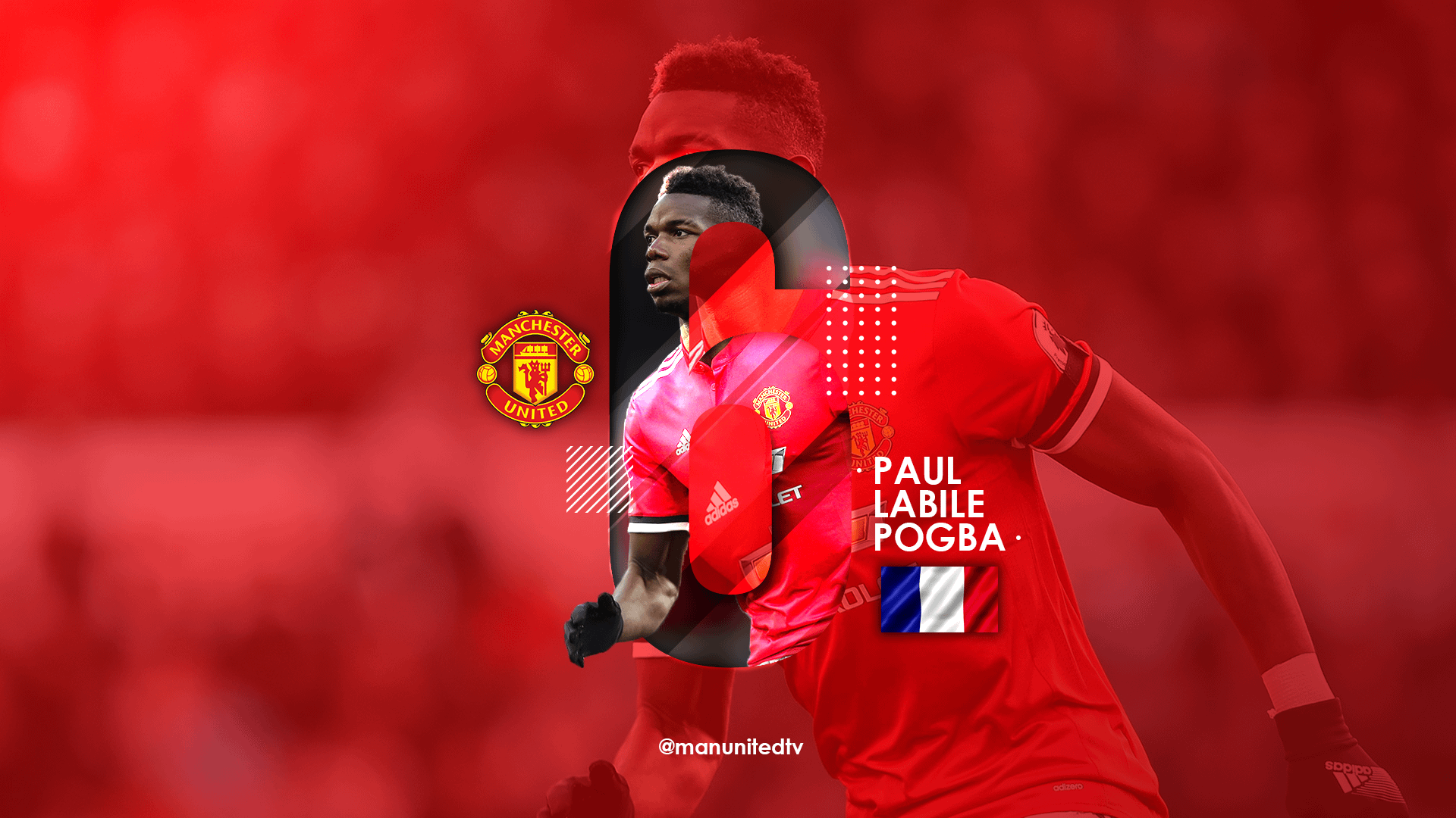 Paul Pogba Desktop Wallpaper [OC] 1920x1080