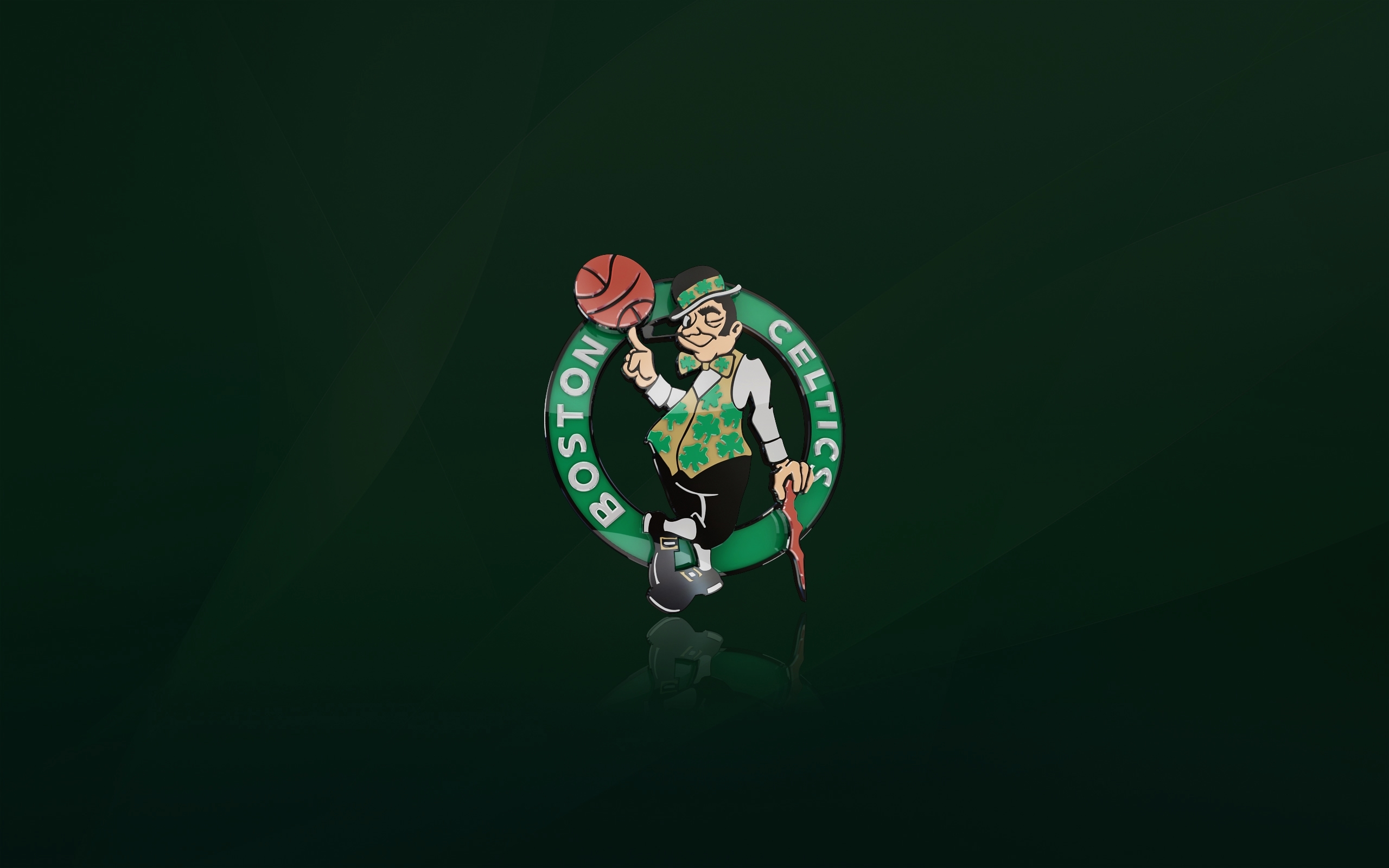 Wallpaper Green, Basketball, Background, Logo, Boston, NBA, Boston Celtics for mobile and desktop, section спорт, resolution 2560x1600
