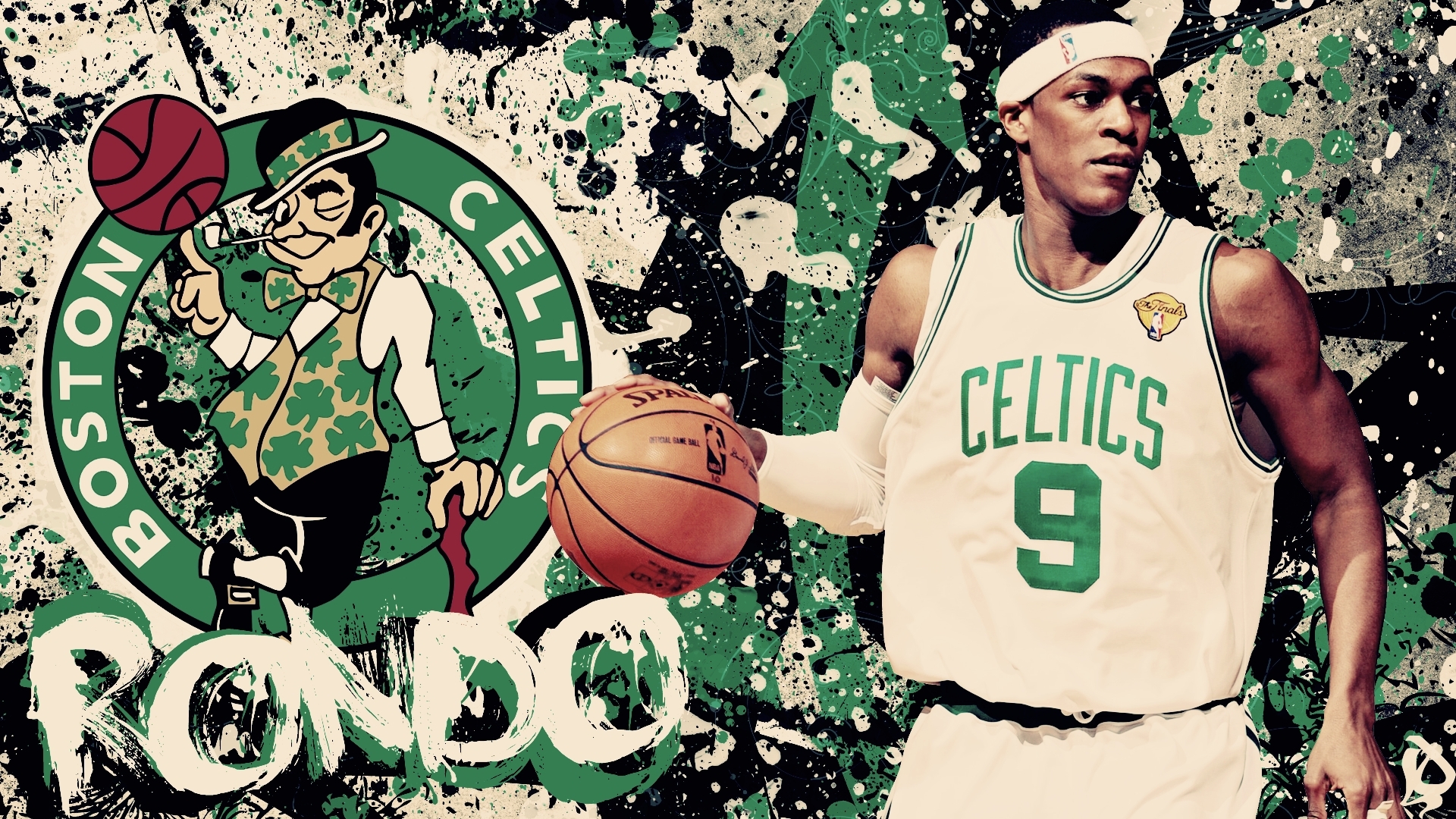 abstract, Nba, Basketball, Boston, Celtics, Rajon, Rondo Wallpaper HD / Desktop and Mobile Background