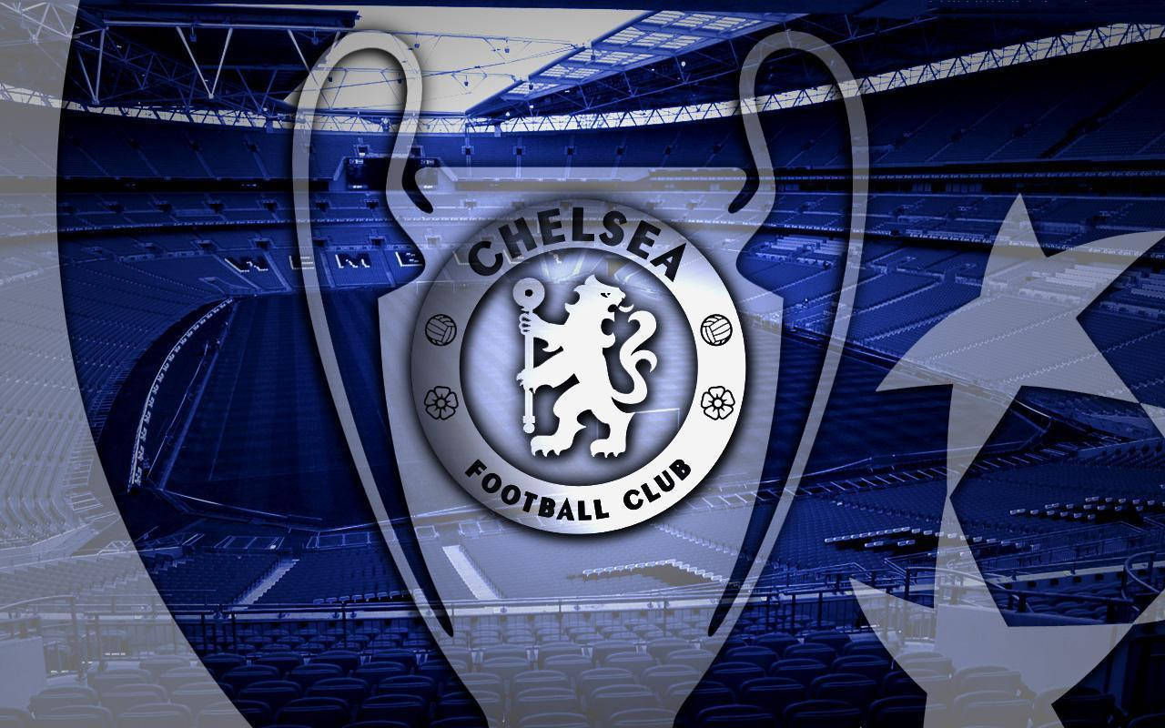 Download Chelsea Fc Logo On Trophy Wallpaper