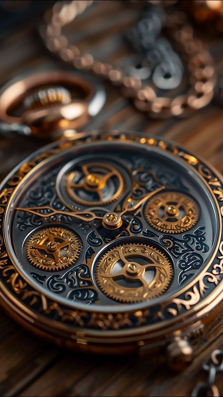 free wallpaper 4K clock, arrows, time, blur, pattern for mobile and desktop