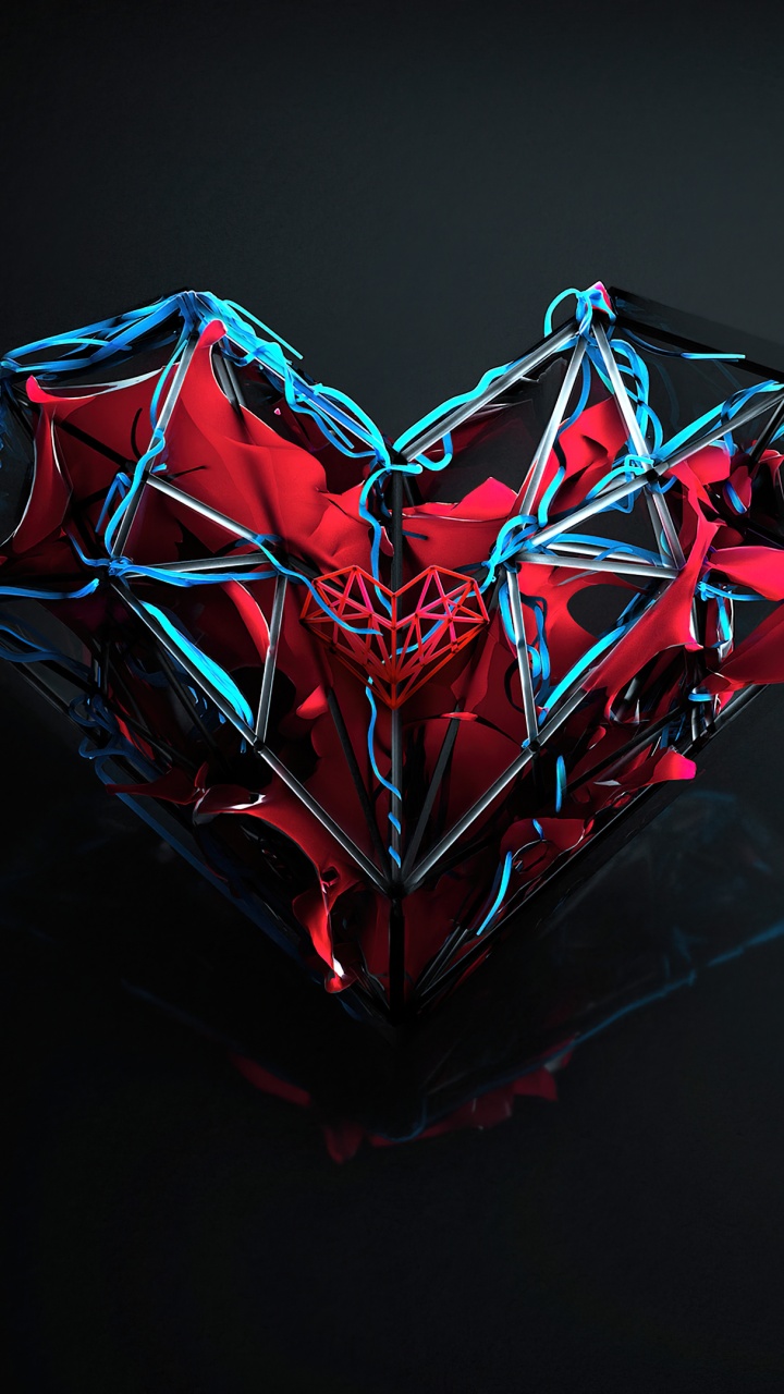 Love heart Wallpaper 4K, Dark aesthetic, Artwork