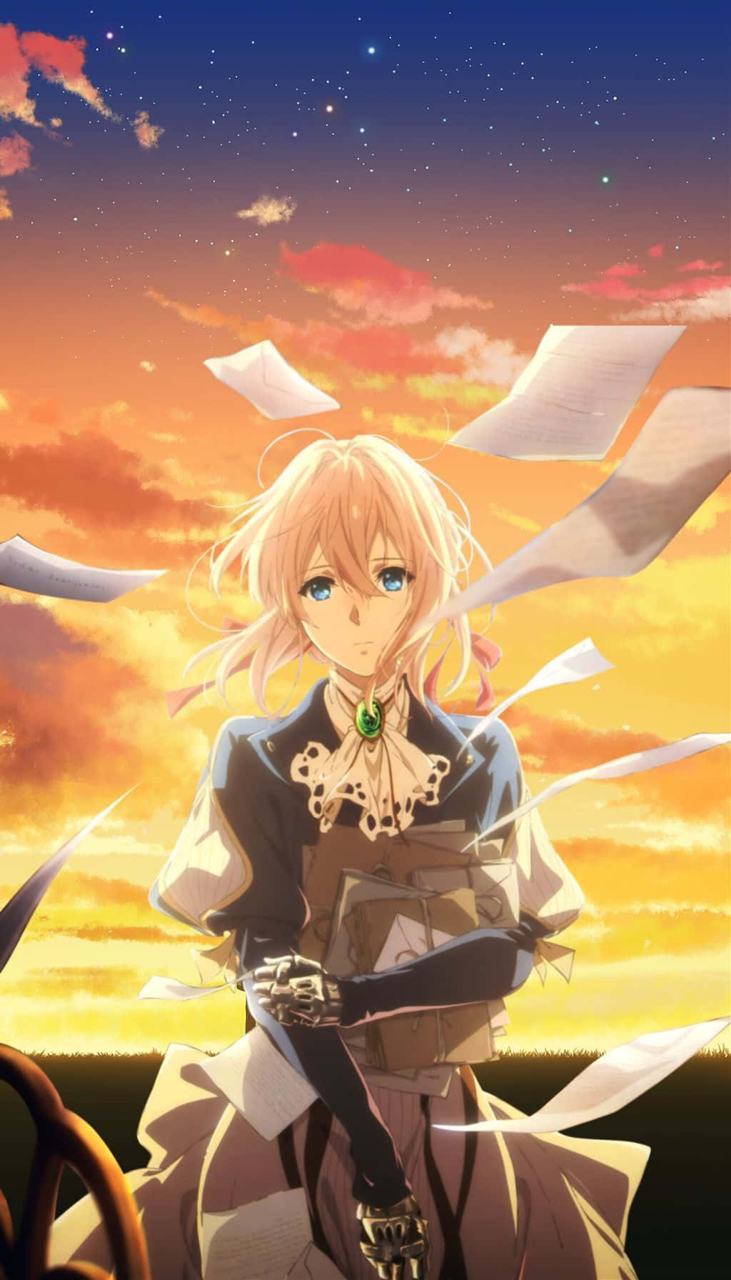 Download Experience the World of Violet Evergarden on Your iPhone Wallpaper