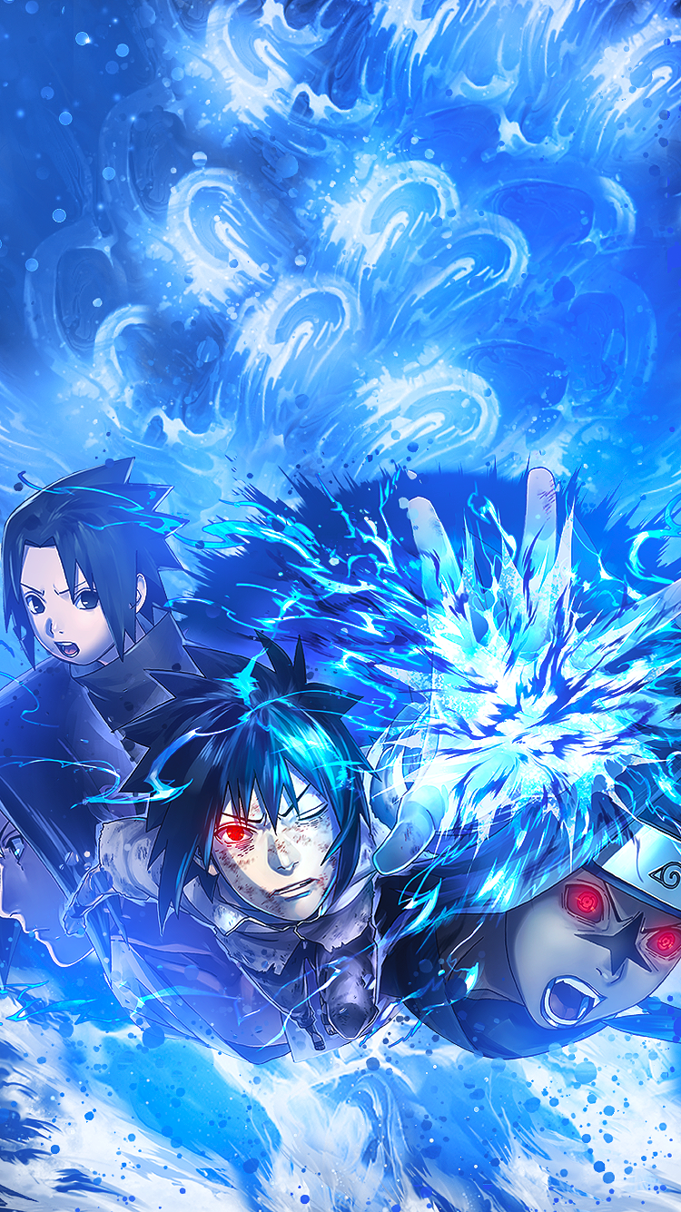 I made Sasuke Wallpaper for mobile using art from Naruto Blazing