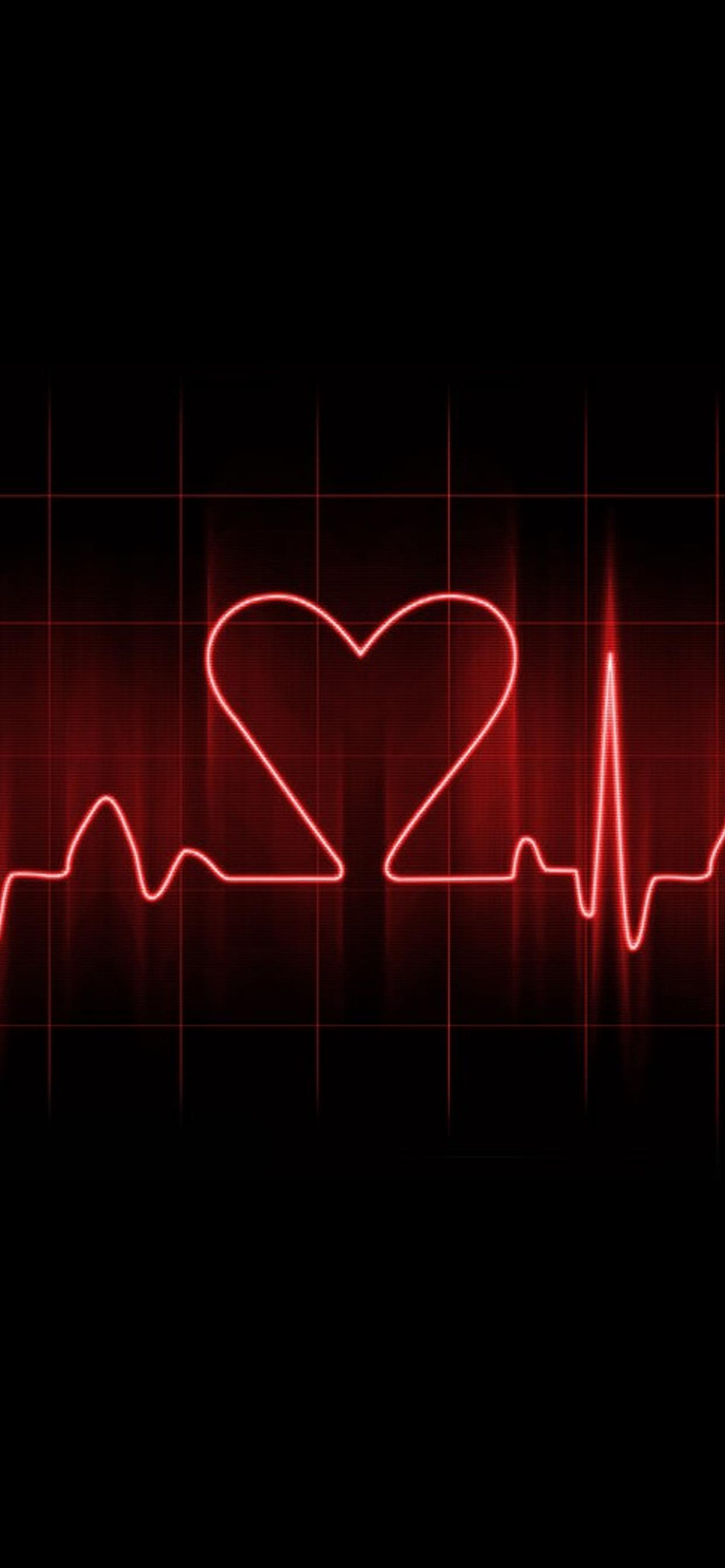 Heart pulse on a dark background