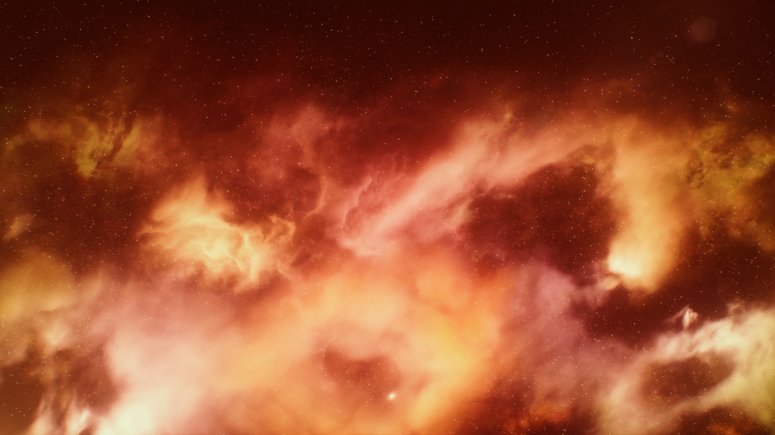 Starry sky Wallpaper 4K, Orange aesthetic, Clouds