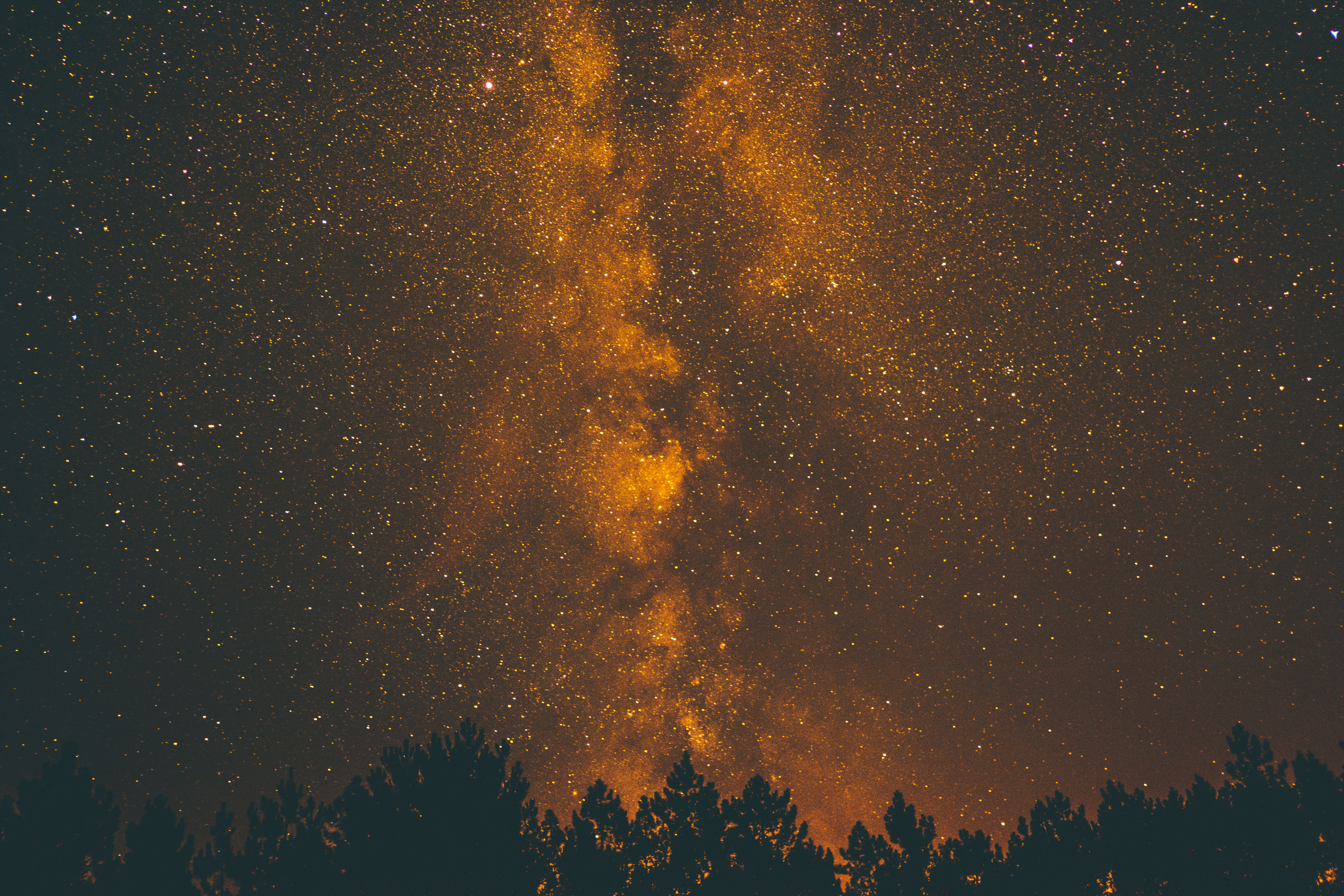 Free Image, sky, night, star, milky way, atmosphere, orange, golden, galaxy, nebula, outer space, astronomy, screenshot, astronomical object 4896x3264