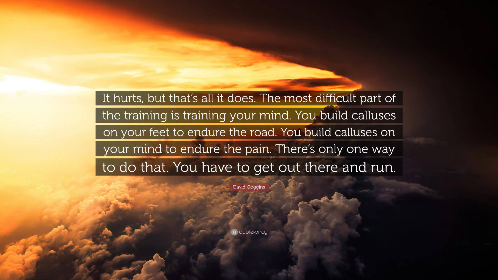 Download David Goggins Clouds And Quote Wallpaper