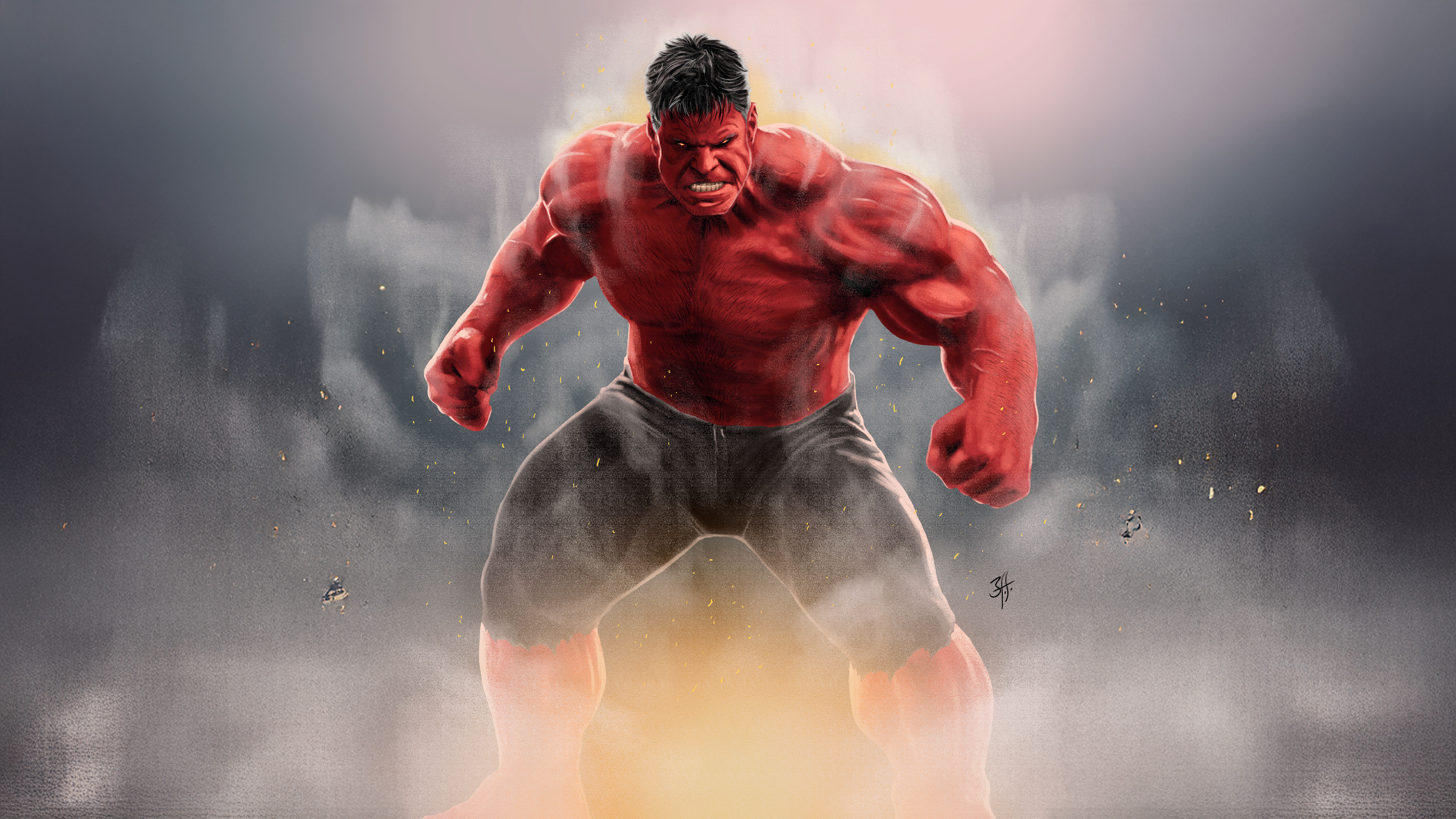 Red Hulk Infernal Power Wallpaper, HD Superheroes Wallpaper, 4k Wallpaper Image, Background, Photos and Picture