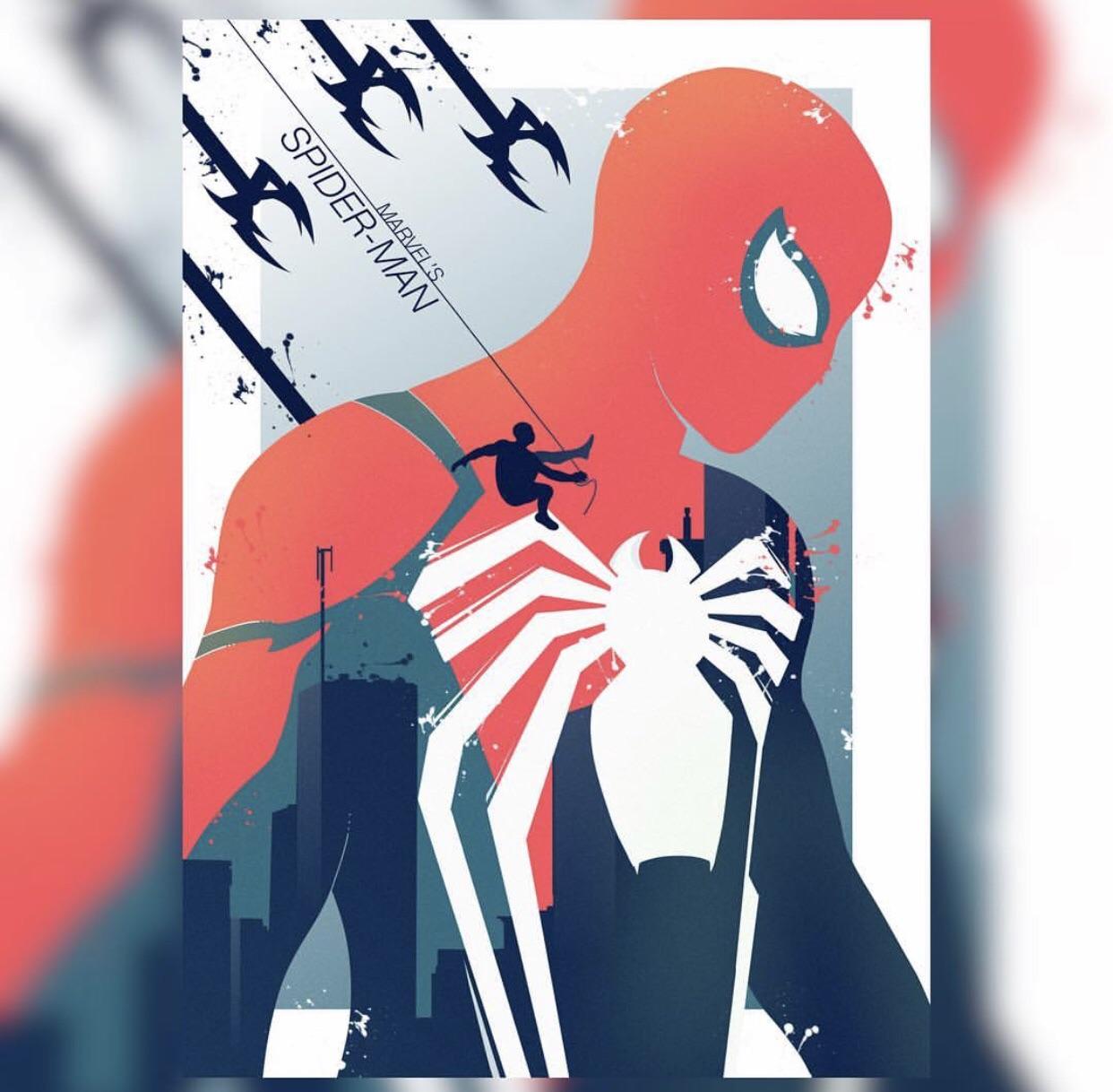 Vector doodle of PS4 Spiderman (by Lazare Gvimradze)