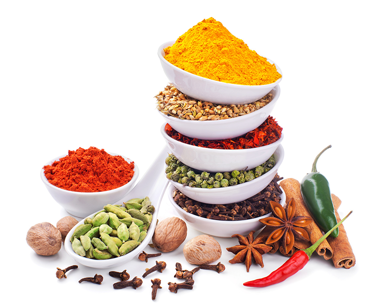 Wallpaper Cinnamon Food Seasoning Nuts White background