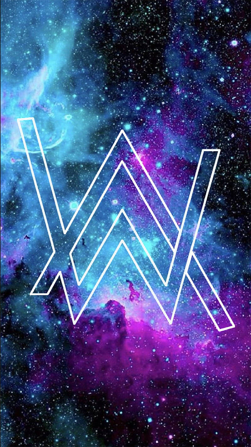 Download Blue And Purple Galactic Alan Walker Logo Wallpaper