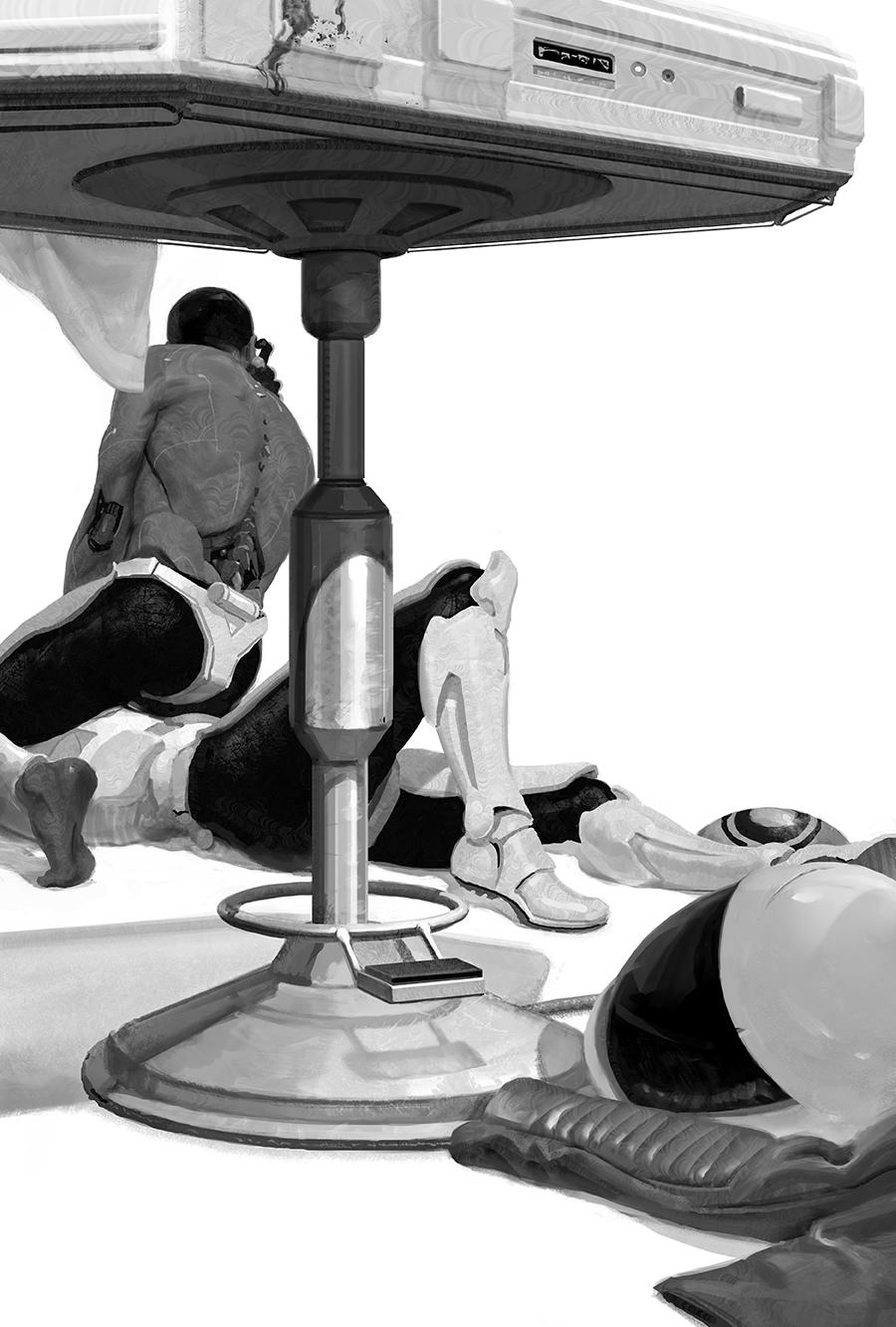 Murderbot artwork for the Subterranean Press omnibus edition fun to do! Also available as prints for 7 days on image :)