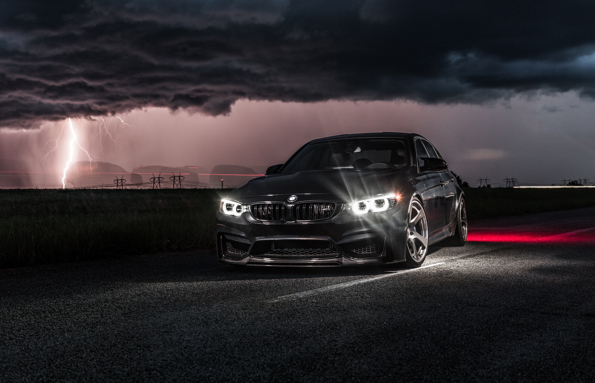 BMW M3 Nightstorm: Black Beast Strikes Under Lightning Skies