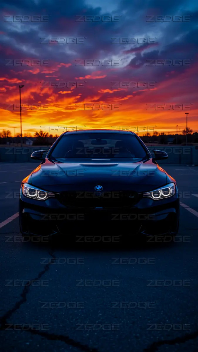 Black BMW M3 at Sunset wallpaper