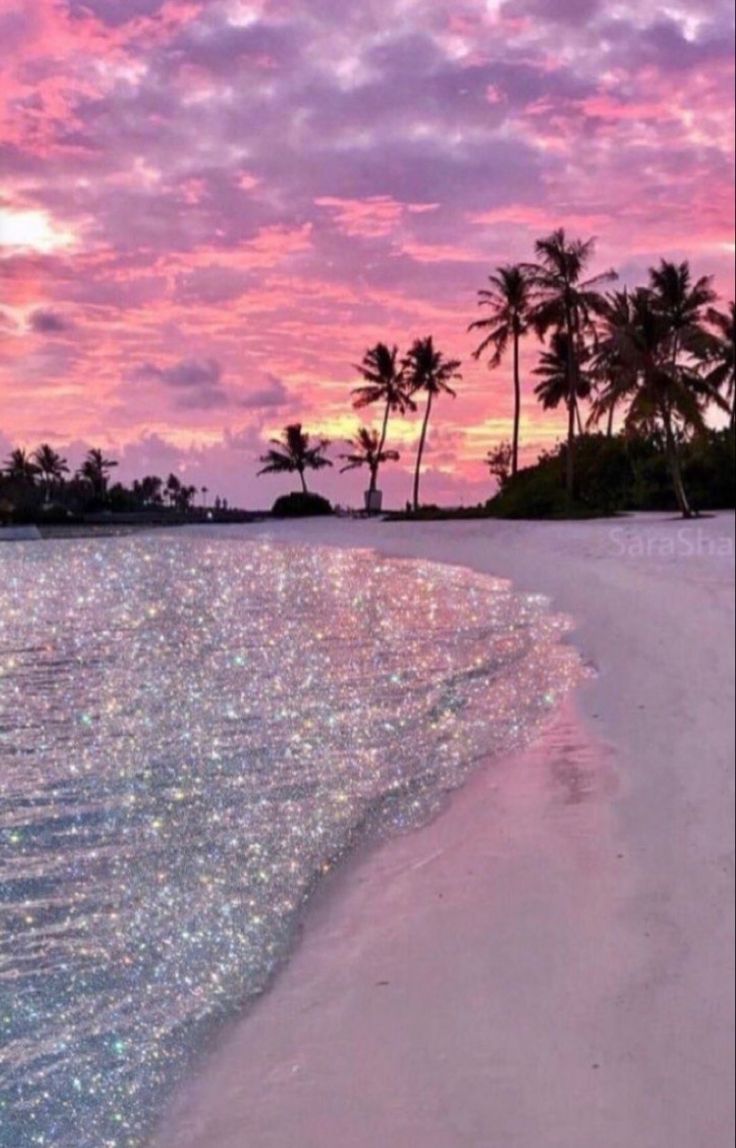 Aesthetic Pink Beach Wallpaper Bling