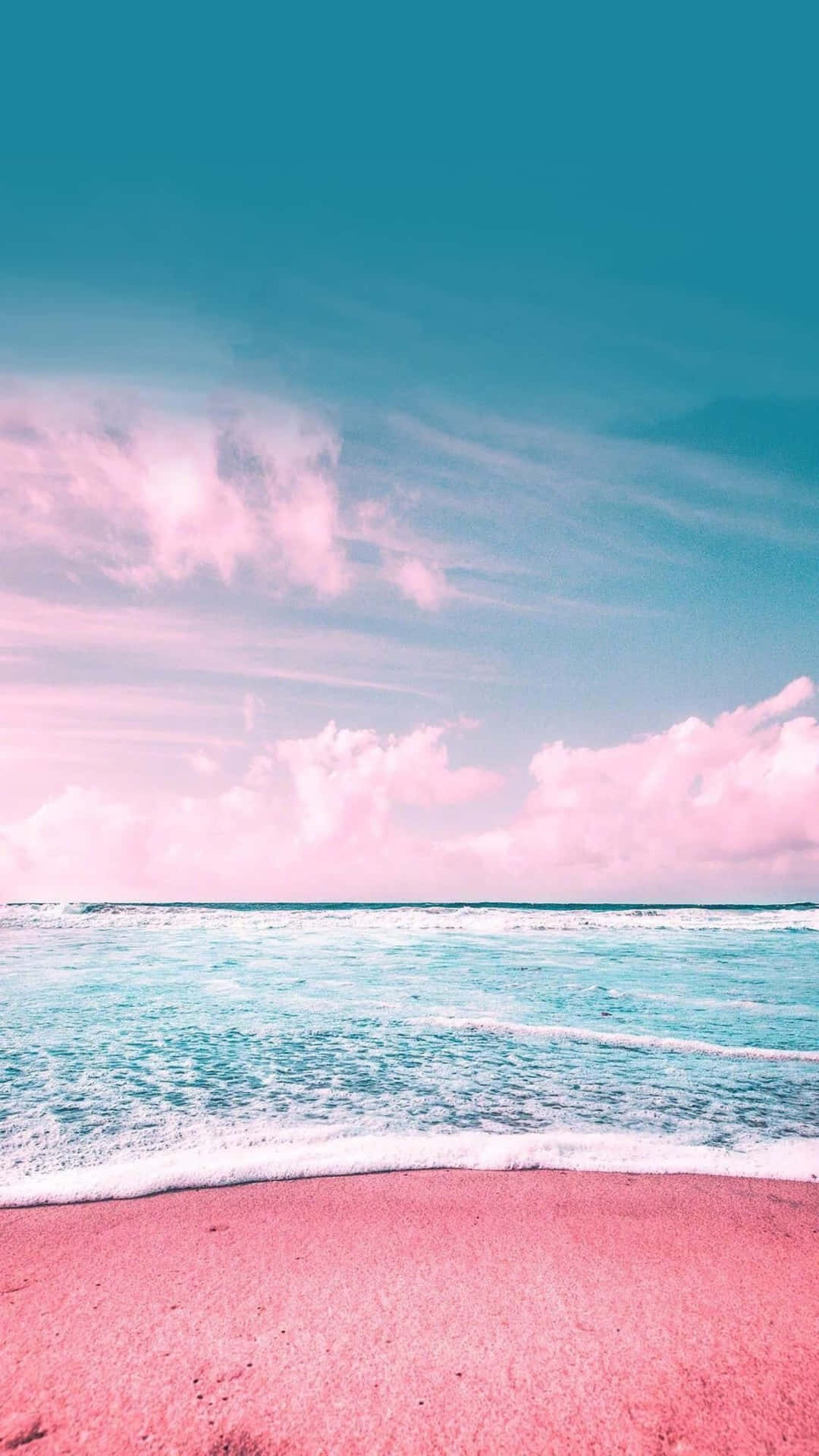 Download Relaxing at paradise with a beautiful pink beach sunset Wallpaper