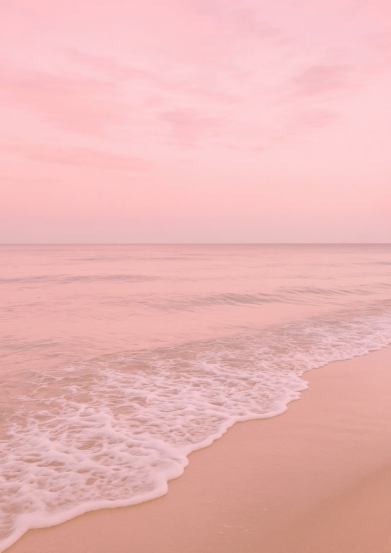 Sunset Pink Beach Image Wallpaper