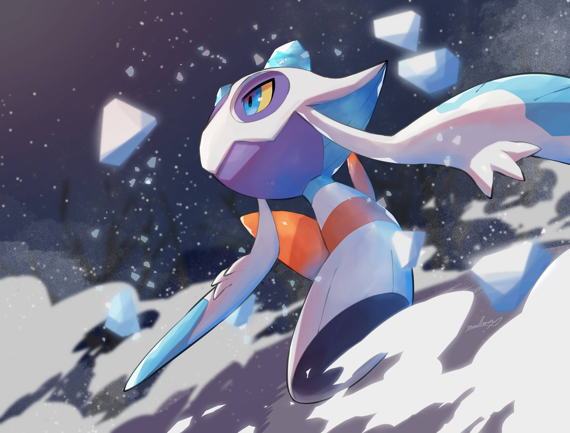 Download Low Angle Graphic Of Froslass Wallpaper