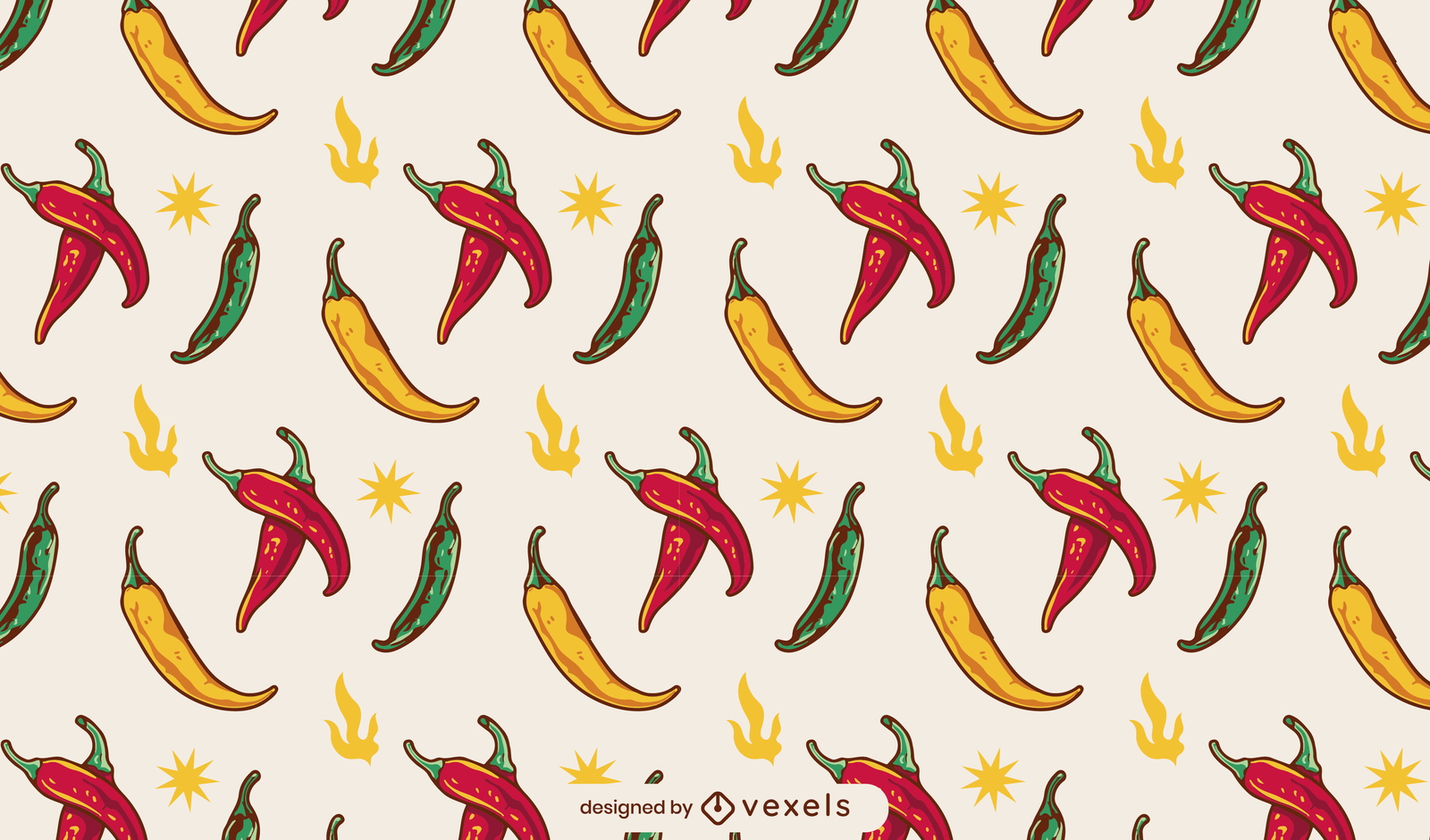 Chili Peppers Pattern Design Vector Download
