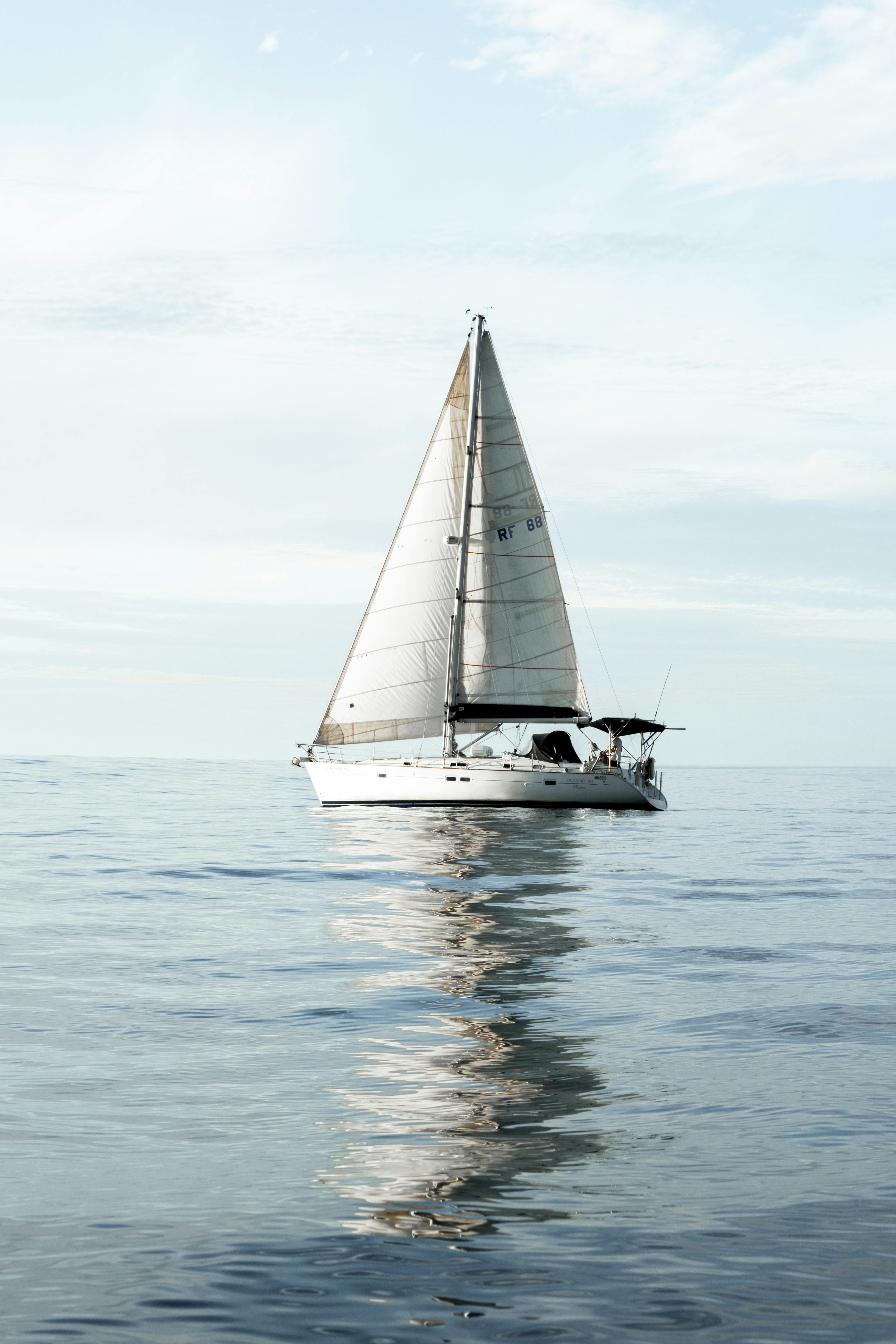 White Sailboat on the Sea · Free