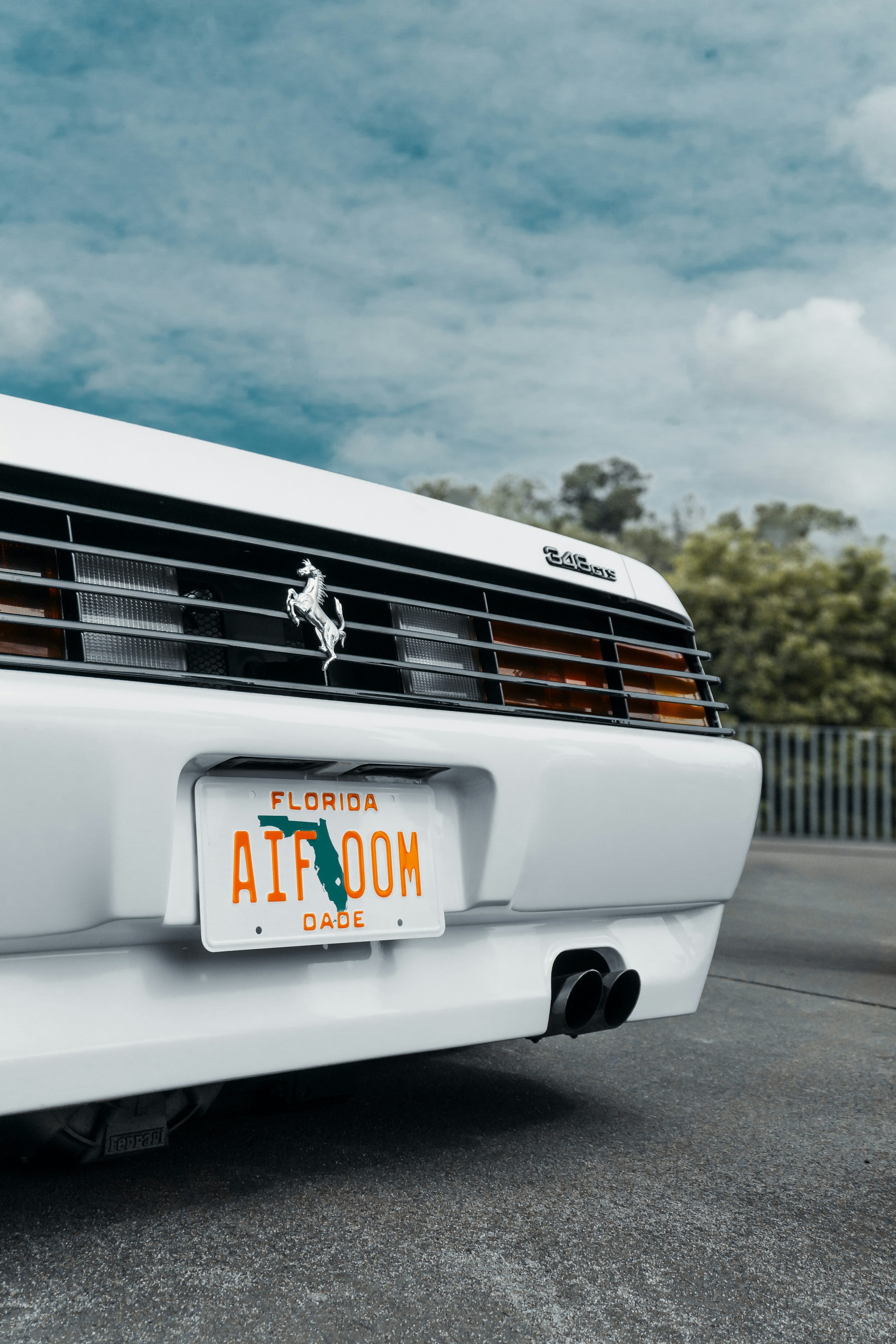 White Ferrari Picture. Download Free Image