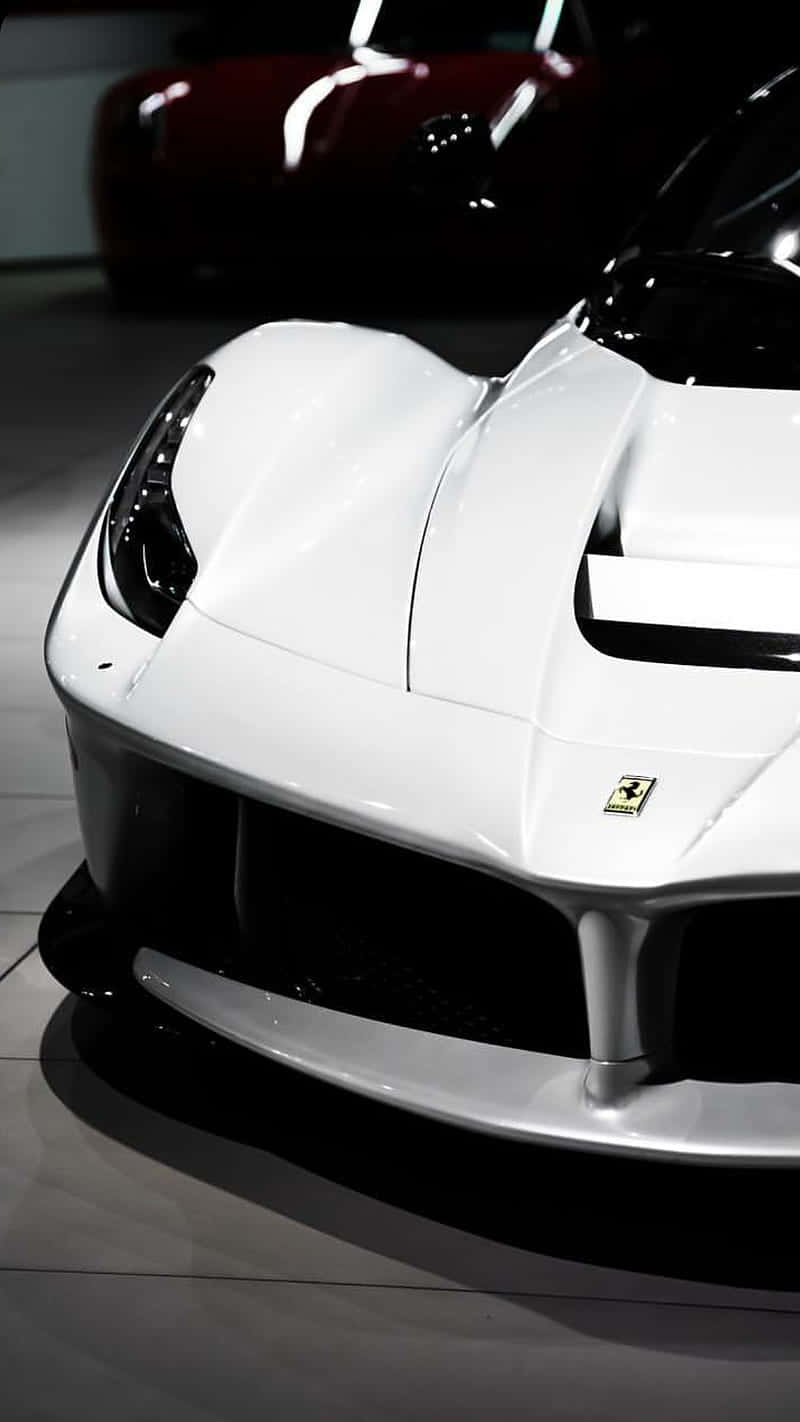 Download Show Off Your White Ferrari iPhone Wallpaper