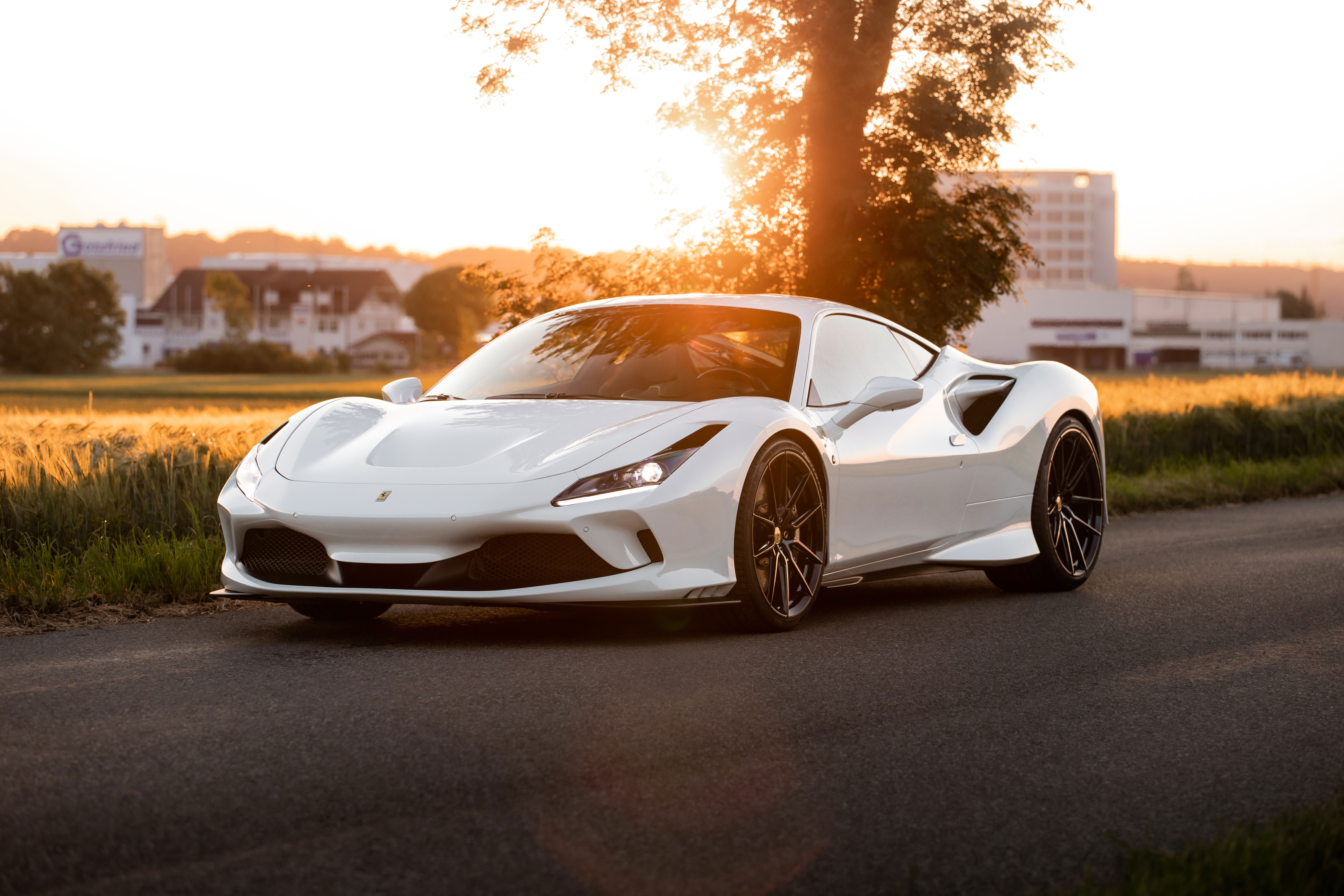 Download Supercar White Car Ferrari Car Vehicle Ferrari F8 Tributo 4k Ultra HD Wallpaper