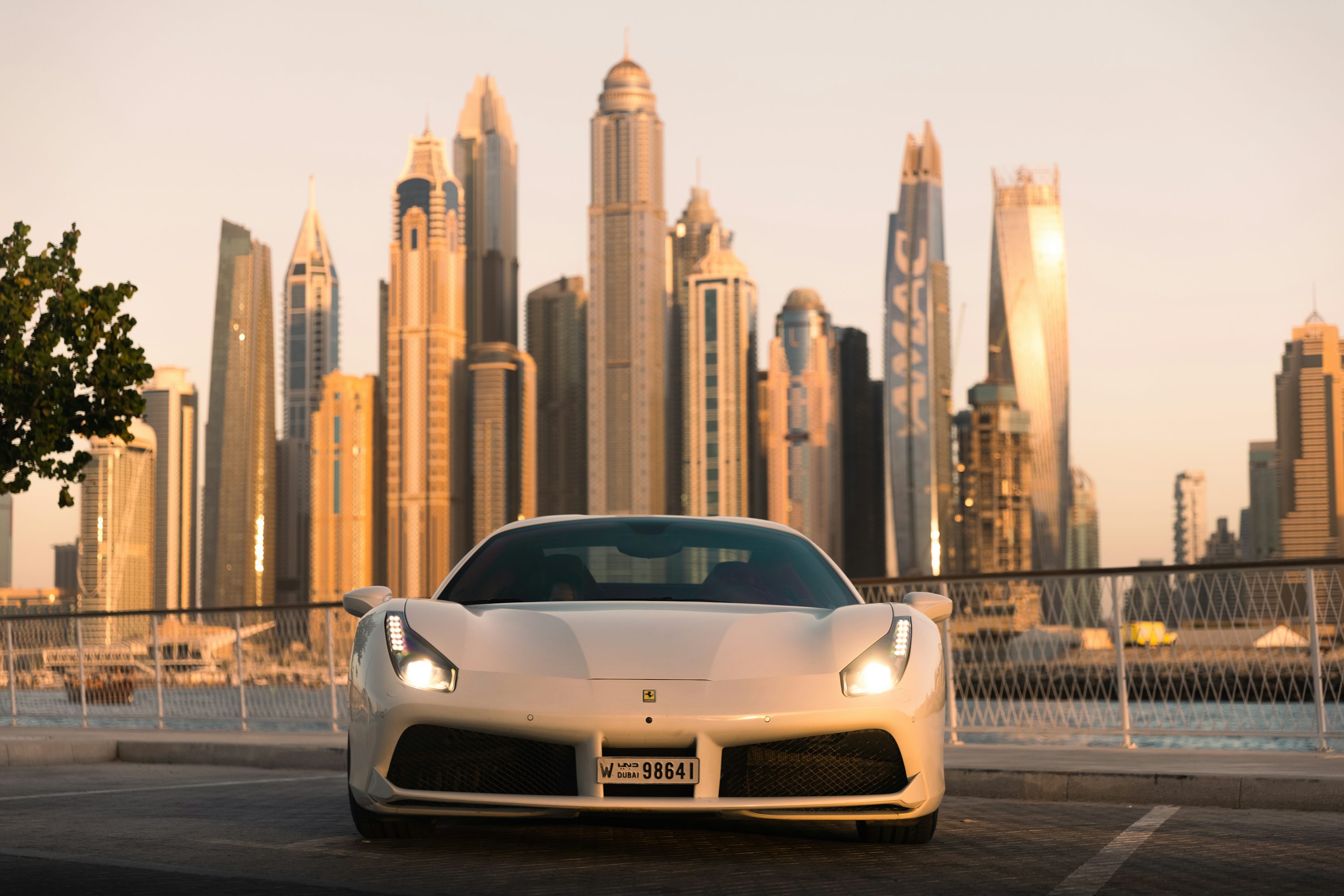 White Ferrari Picture. Download Free Image
