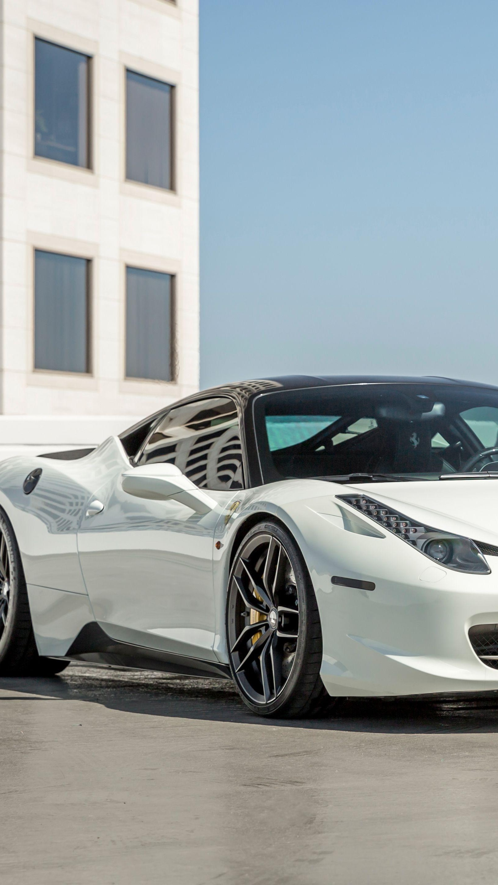 White Ferrari 458 Italia in 5K Glory